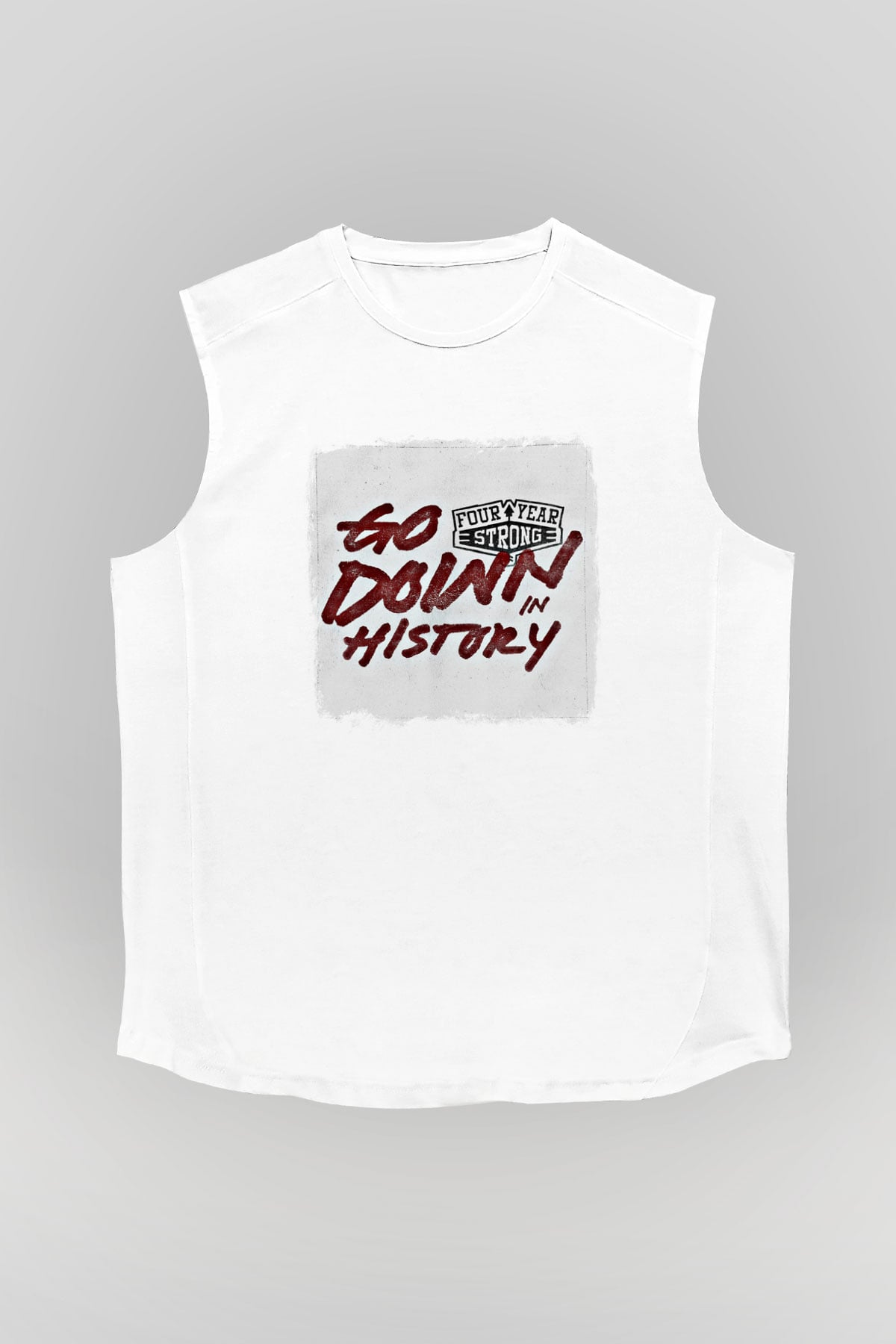 Four Year Strong Baskılı Unisex Beyaz Kolsuz Tişört