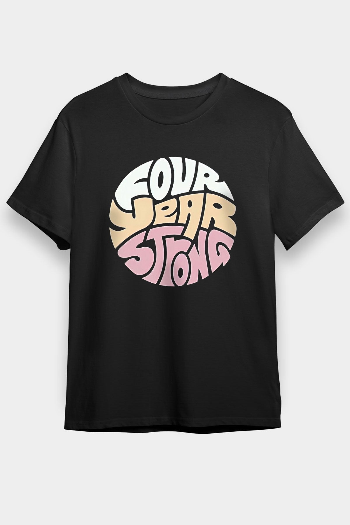 Four Year Strong Baskılı Unisex Siyah Tişört - Tshirt
