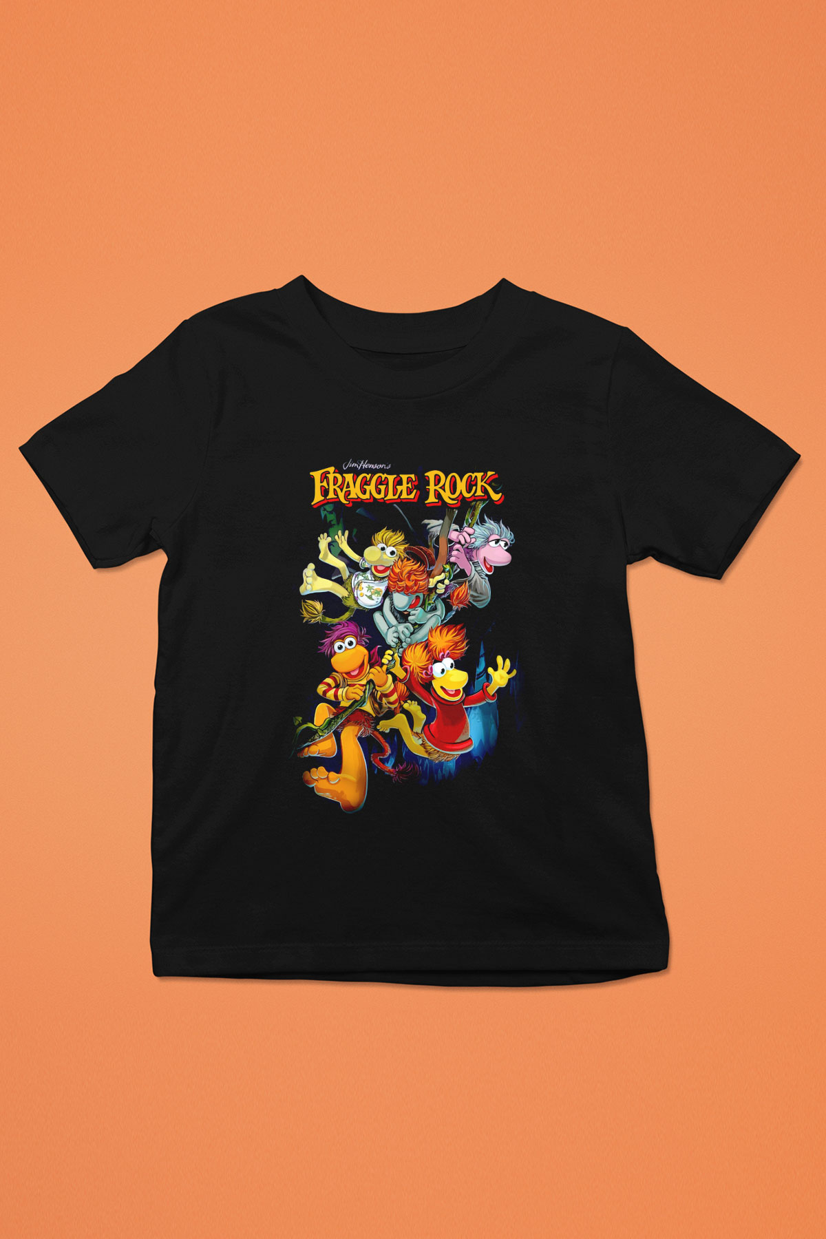 Fraggle Rock Siyah Unisex  Çocuk Tişört