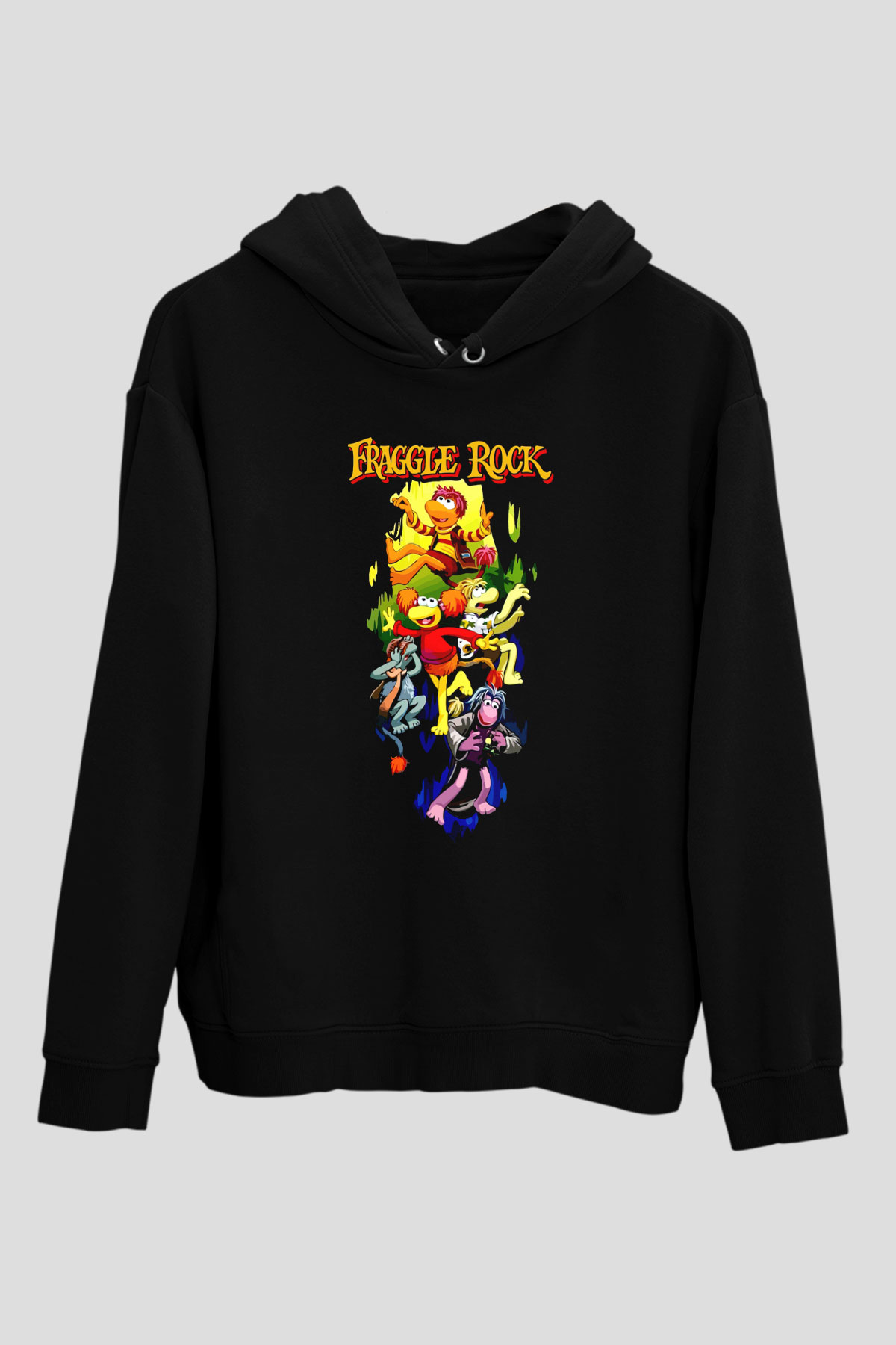 Fraggle Rock Siyah Unisex Hoodie