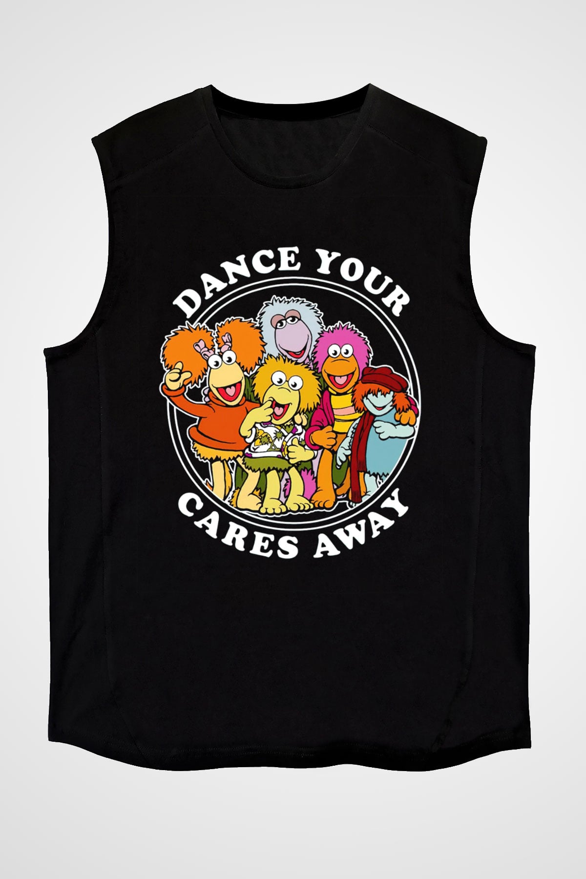 Fraggle Rock Siyah Unisex  Kolsuz Tişört