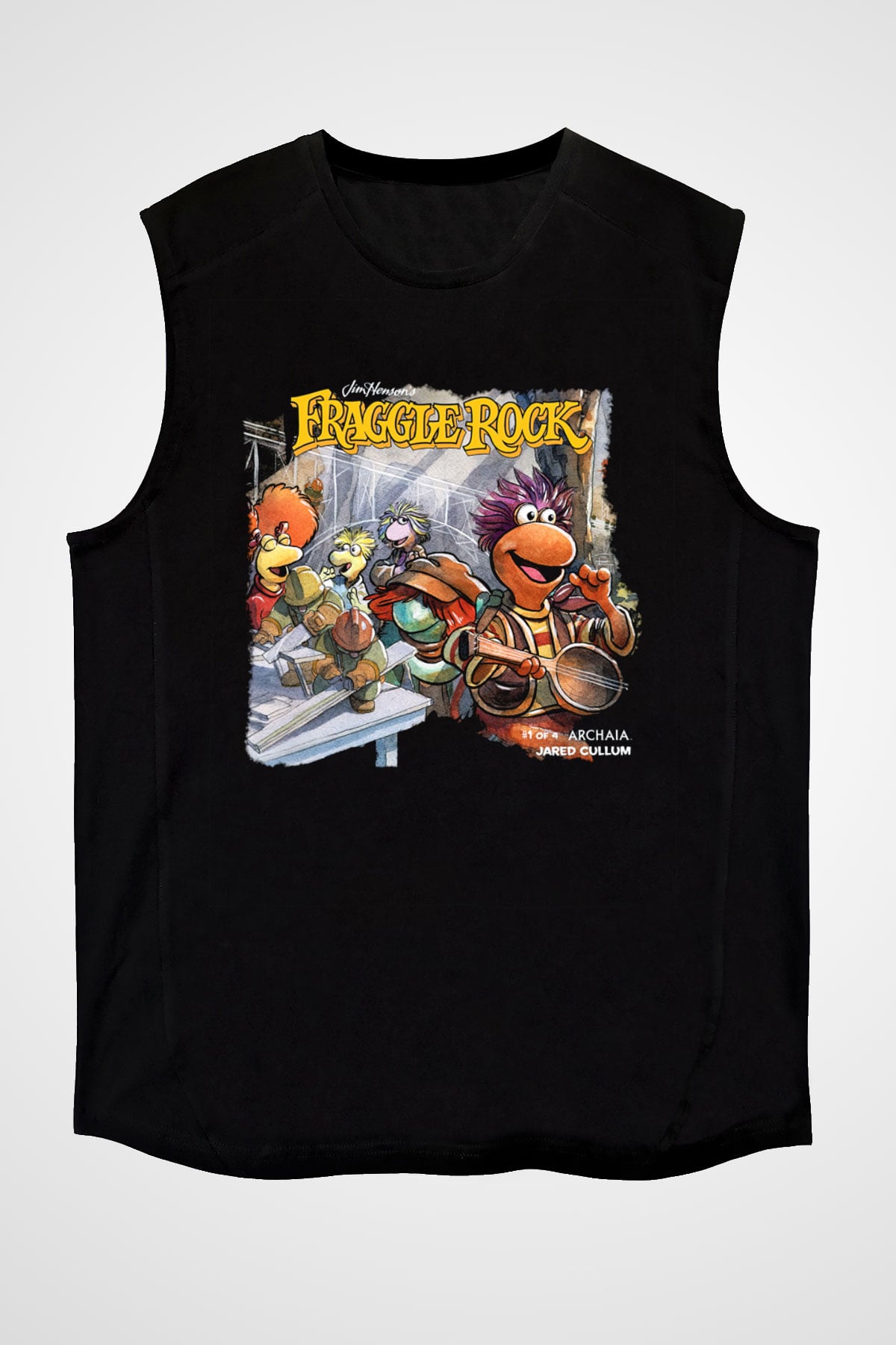 Fraggle Rock Siyah Unisex Kolsuz Tişört