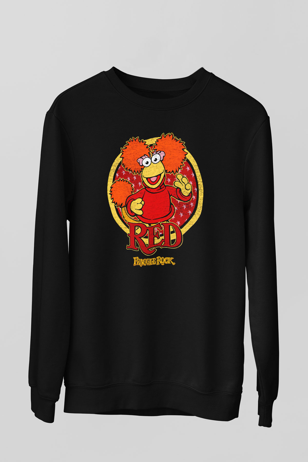 Fraggle Rock Siyah Unisex  Sweatshirt