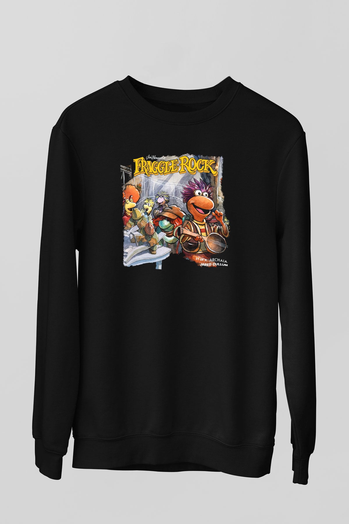 Fraggle Rock Siyah Unisex Sweatshirt