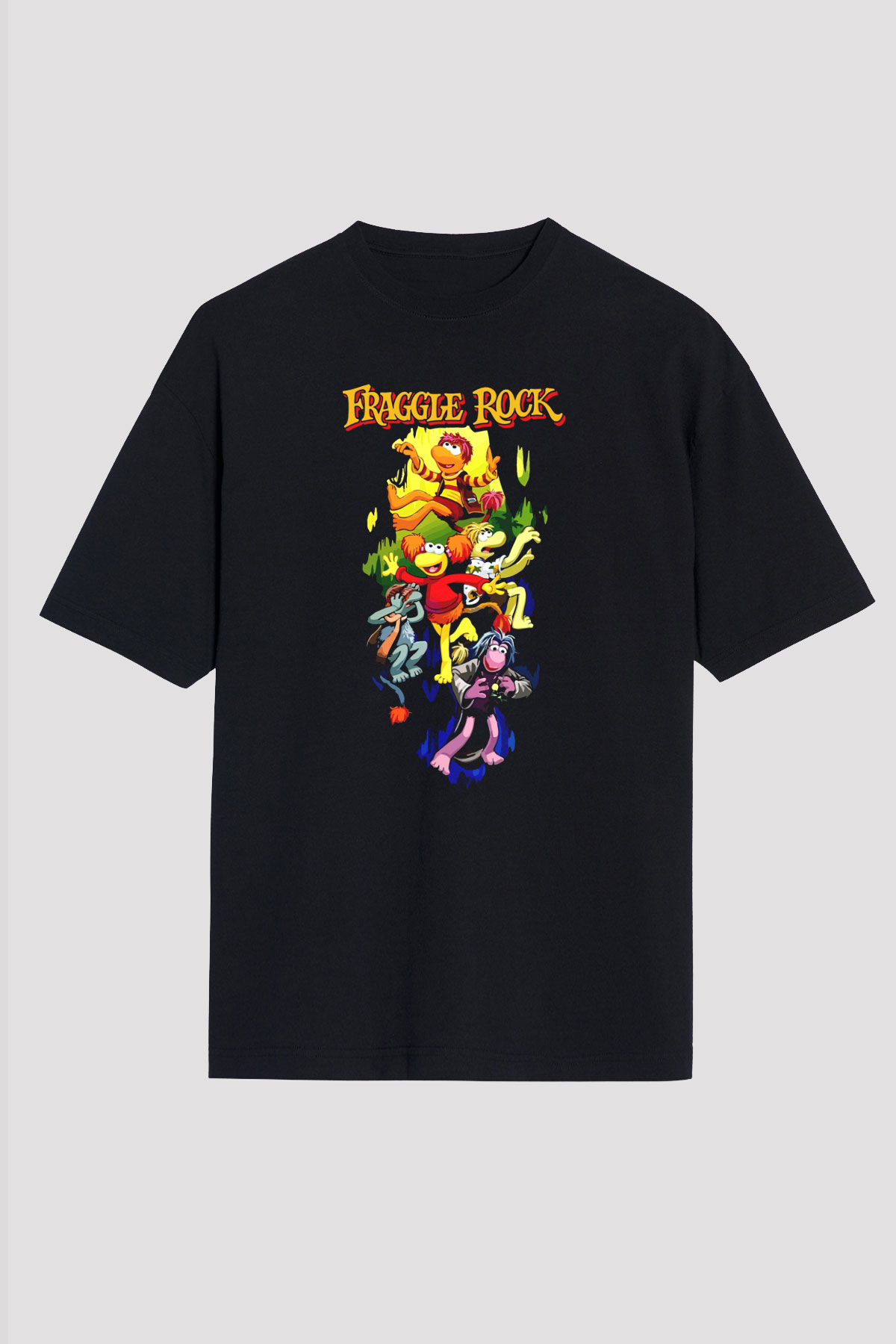 Fraggle Rock Siyah Unisex Tişört