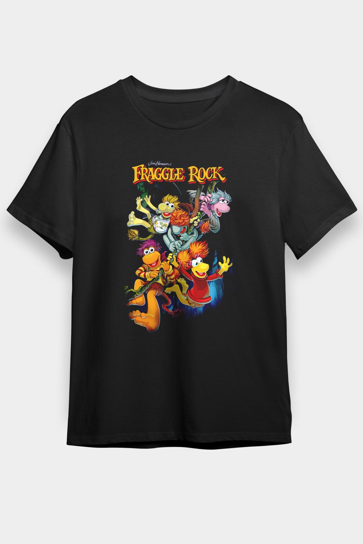 Fraggle Rock Siyah Unisex Tişört