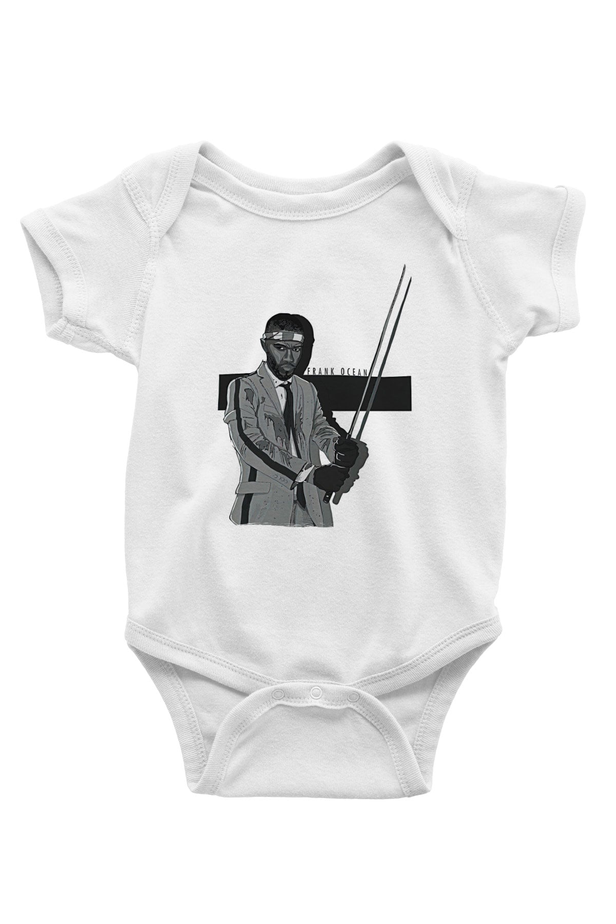 Frank Ocean Baskılı Beyaz Unisex Bebek Body - Zıbın