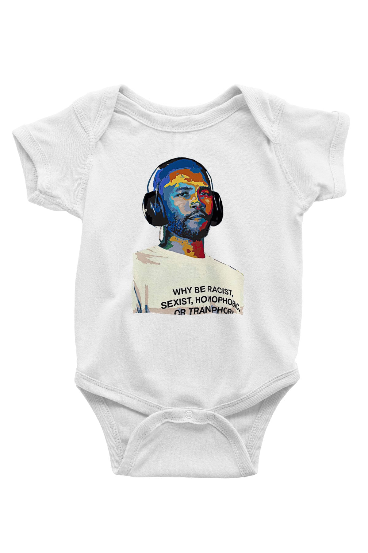 Frank Ocean Baskılı Beyaz Unisex Bebek Body - Zıbın