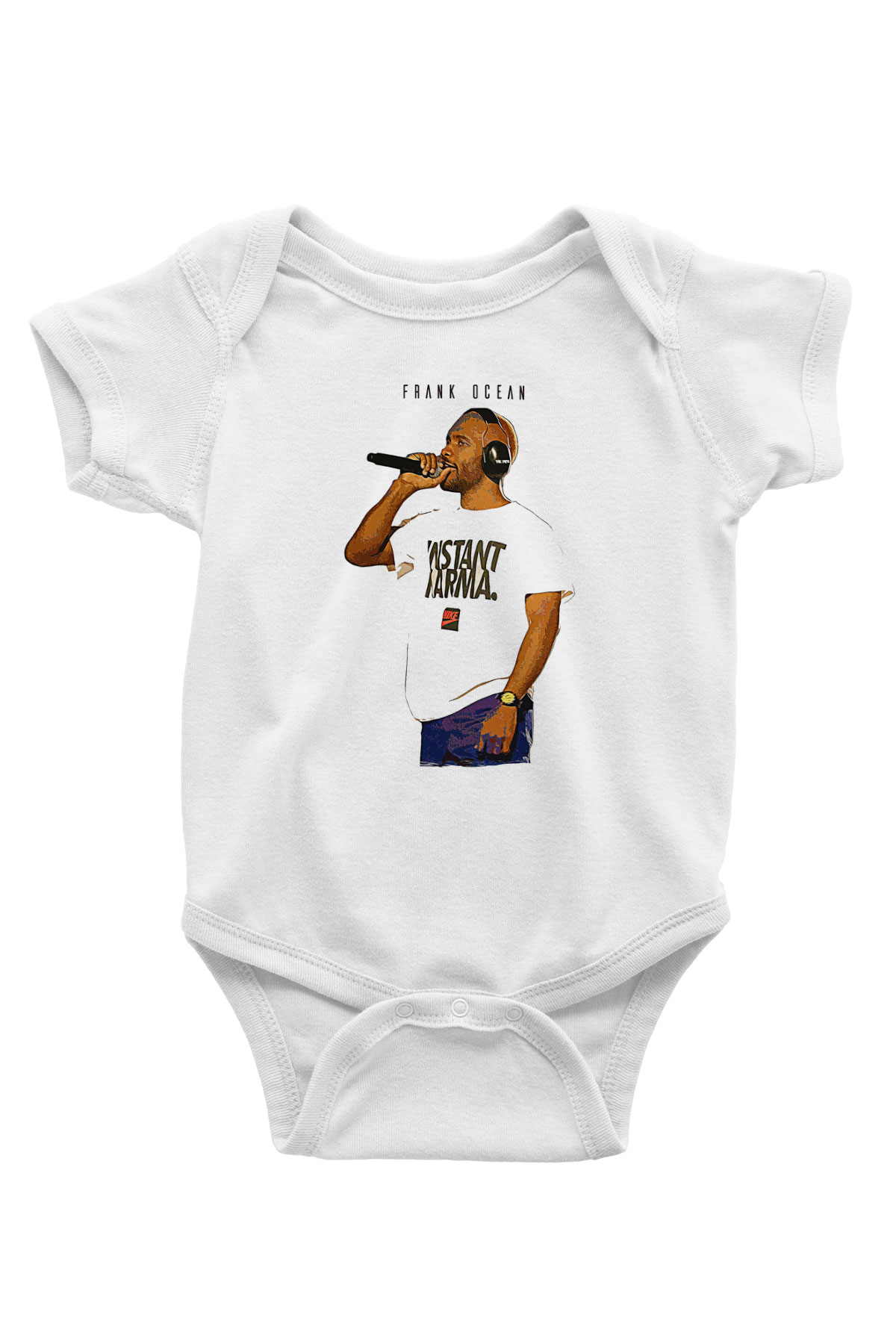 Frank Ocean Baskılı Beyaz Unisex Bebek Body - Zıbın