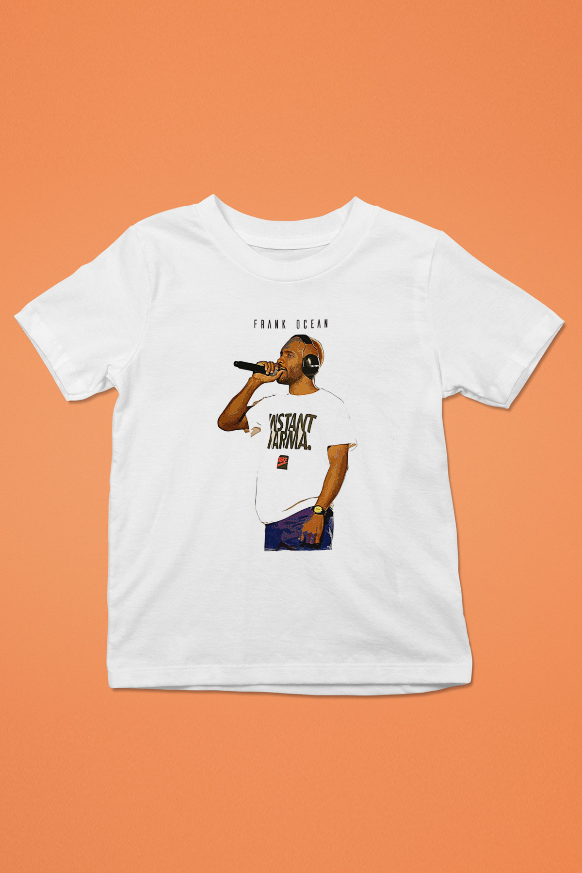 Frank Ocean Baskılı Beyaz Unisex Beyaz Çocuk Tişört - Tshirt