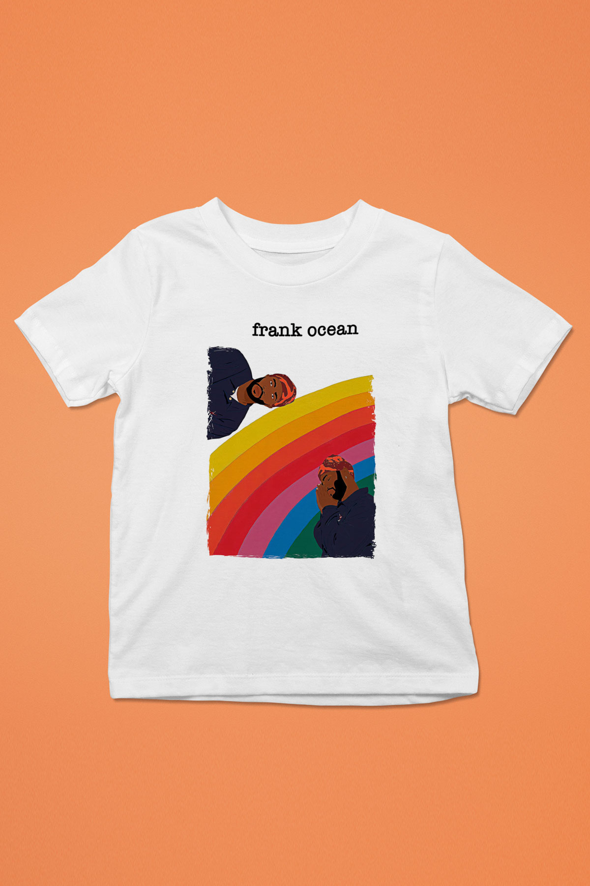 Frank Ocean Baskılı Beyaz Unisex Beyaz Çocuk Tişört - Tshirt