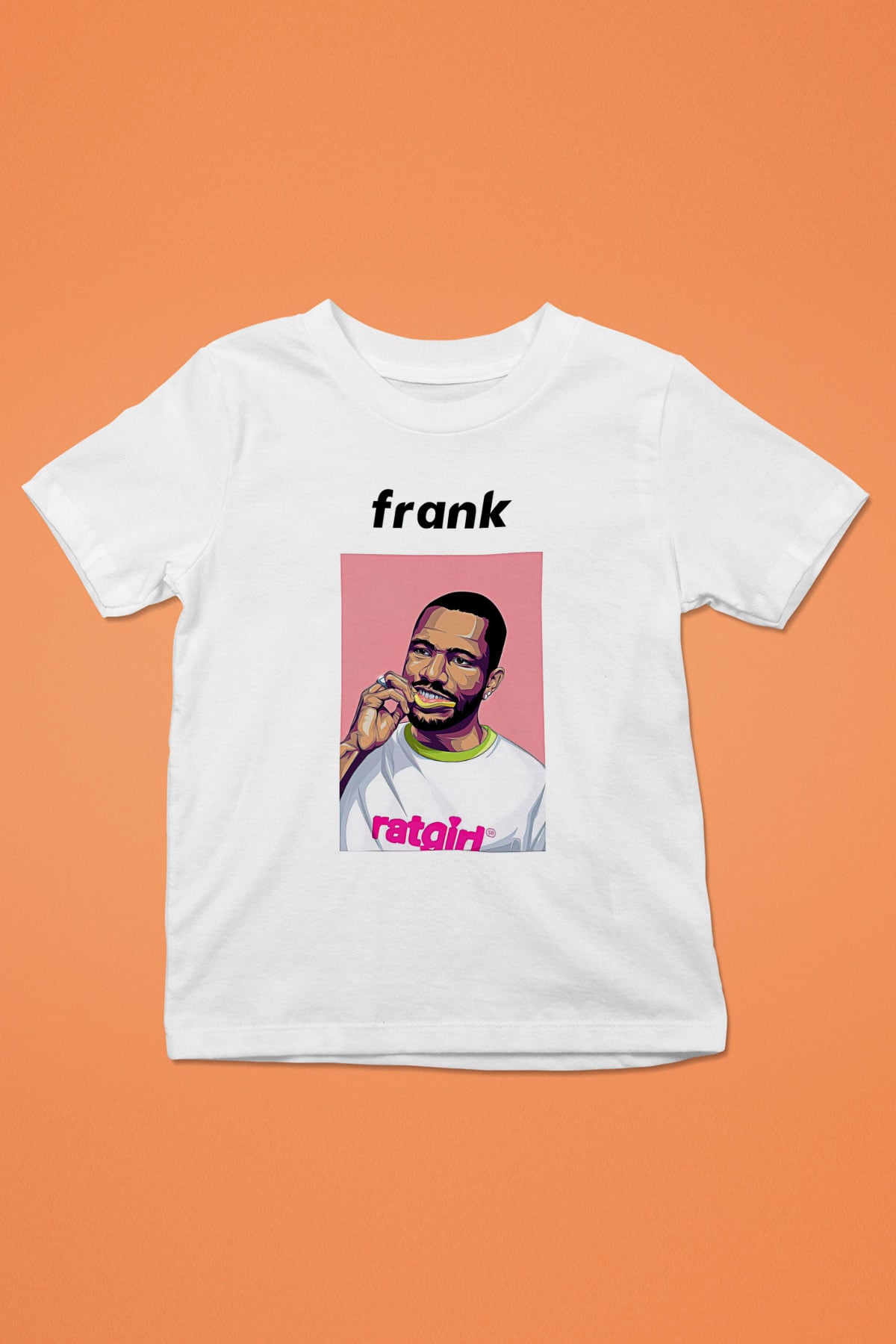 Frank Ocean Baskılı Beyaz Unisex Beyaz Çocuk Tişört - Tshirt