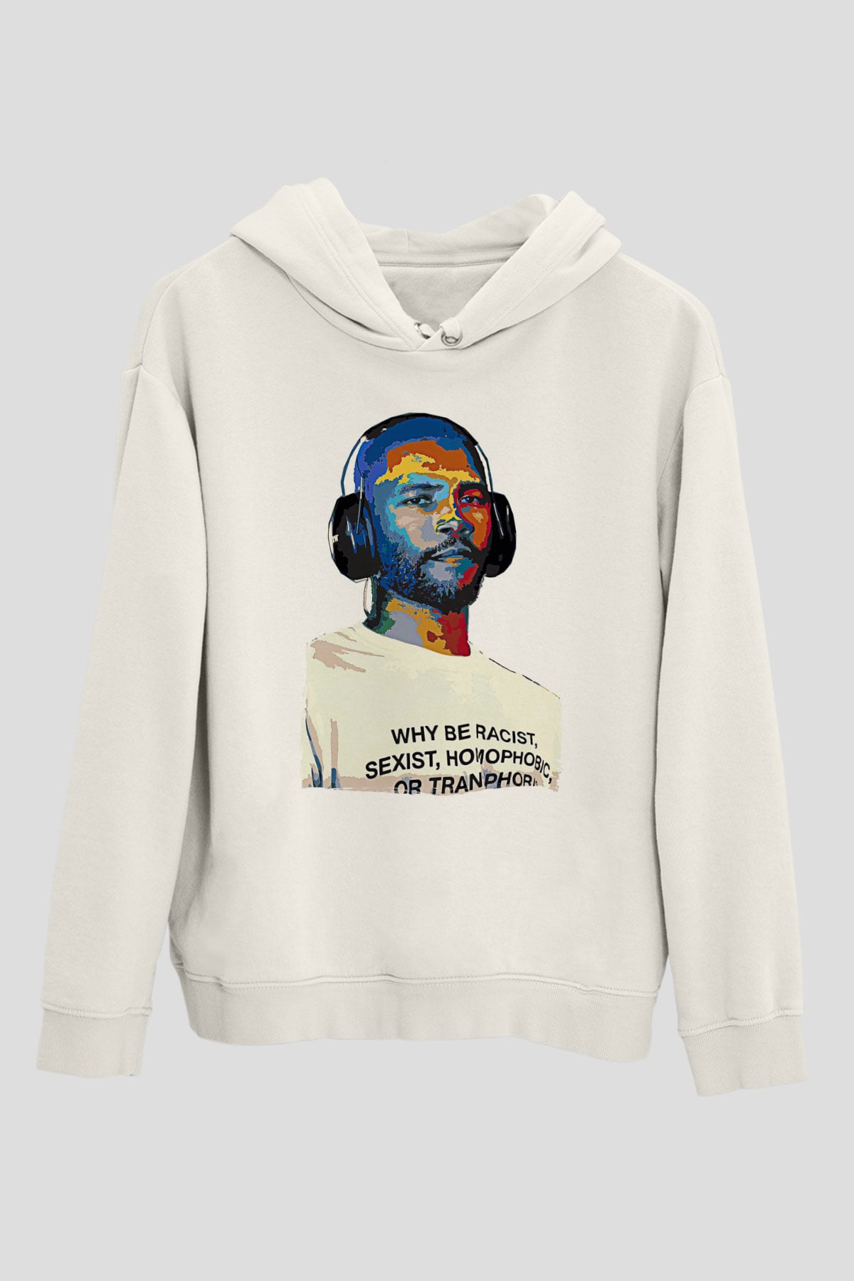 Frank Ocean Baskılı Beyaz Unisex Kapüşonlu Sweatshirt