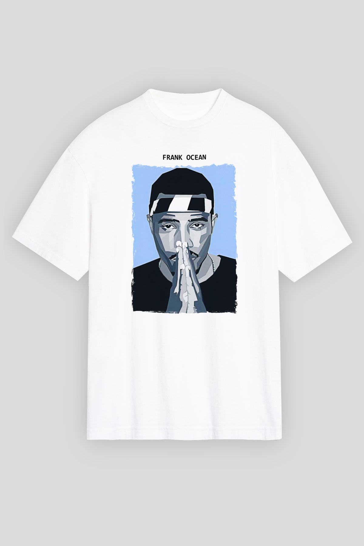 Frank Ocean Baskılı Beyaz Unisex Oversize Tişört - Tshirt