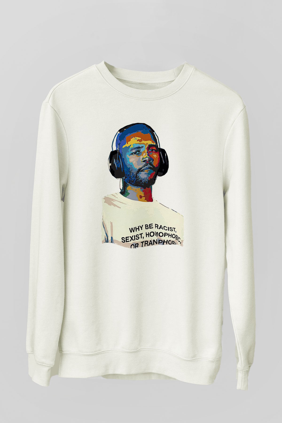 Frank Ocean Baskılı Beyaz Unisex Sweatshirt