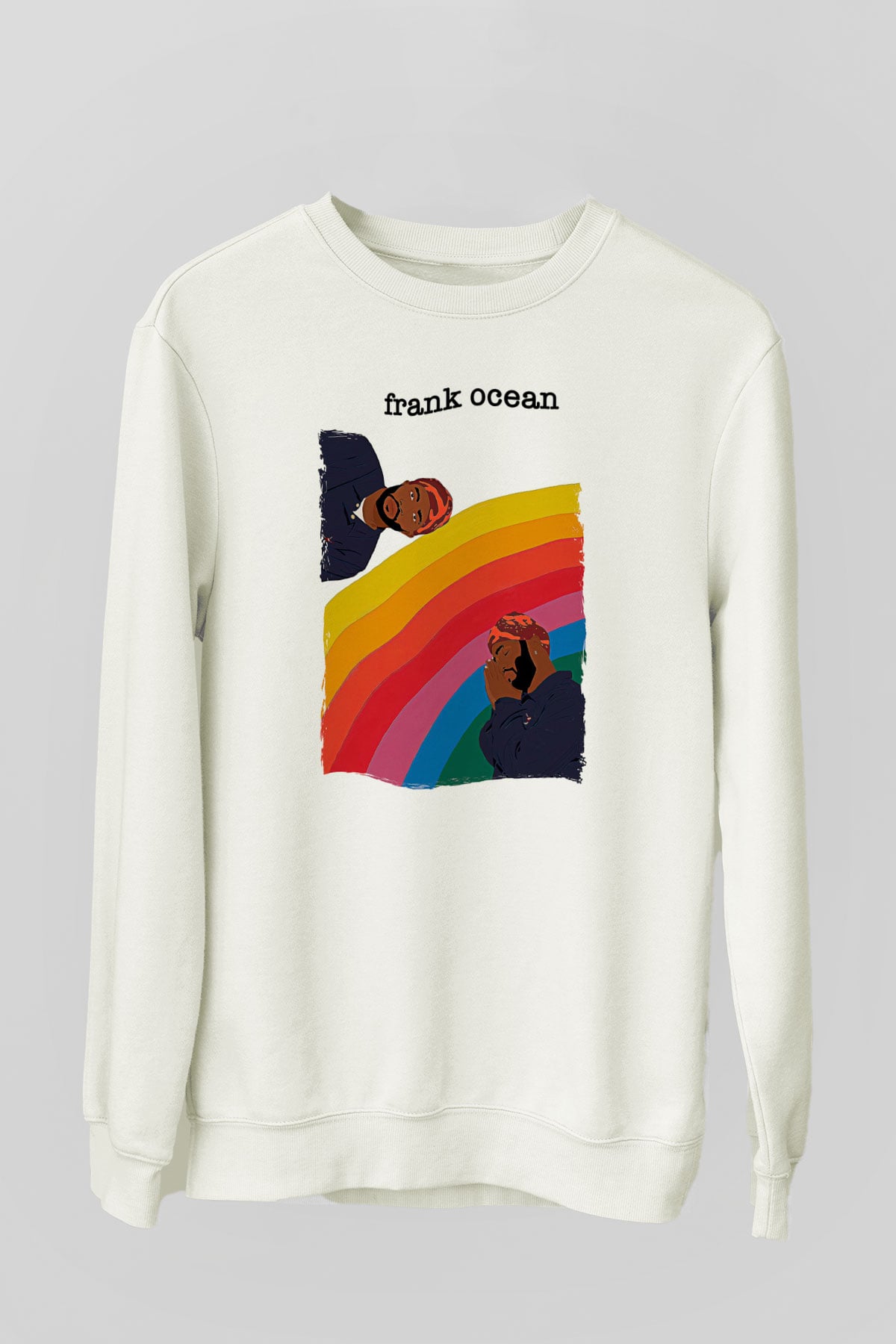 Frank Ocean Baskılı Beyaz Unisex Sweatshirt