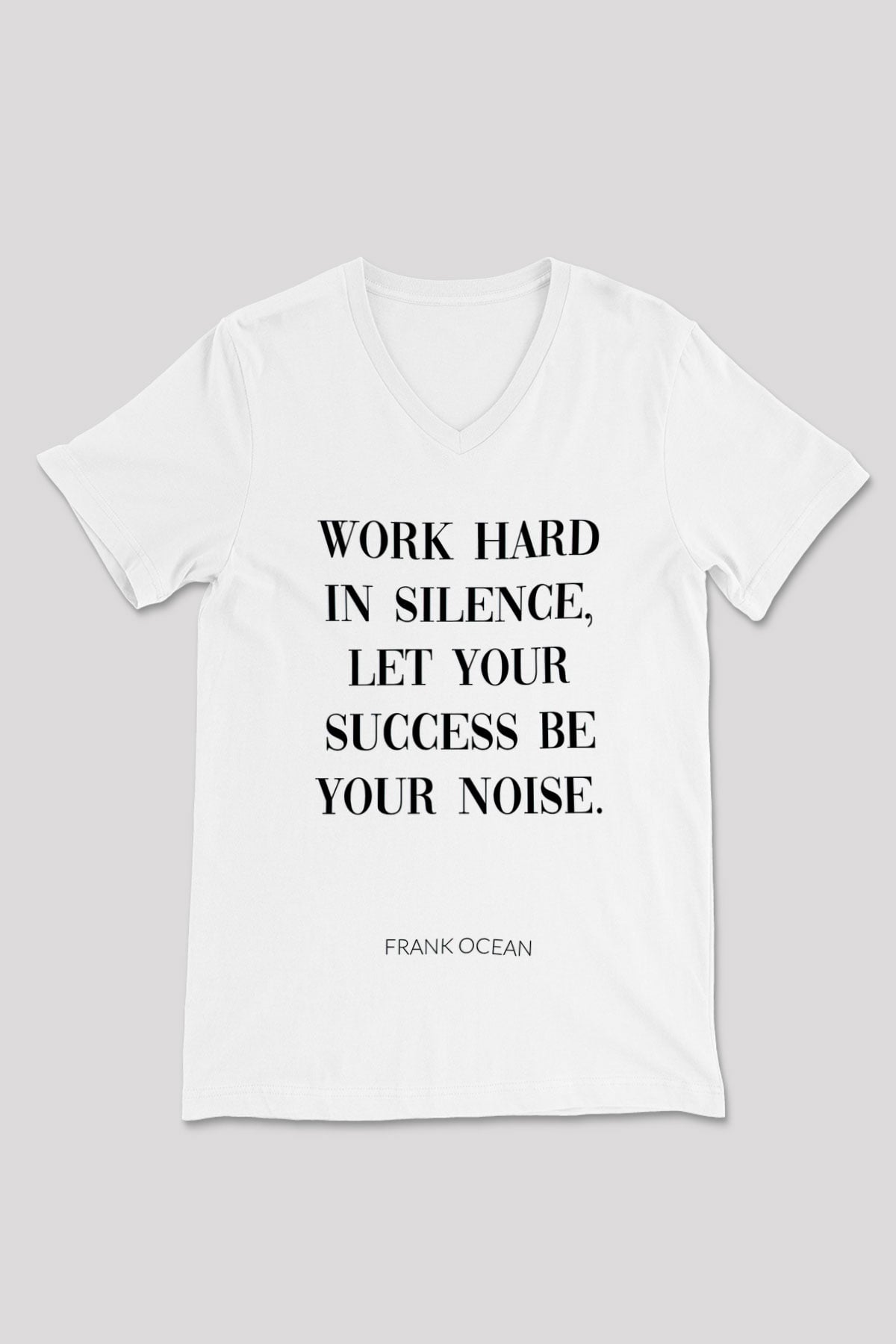 Frank Ocean Baskılı Beyaz Unisex V Yaka Tişört - Tshirt