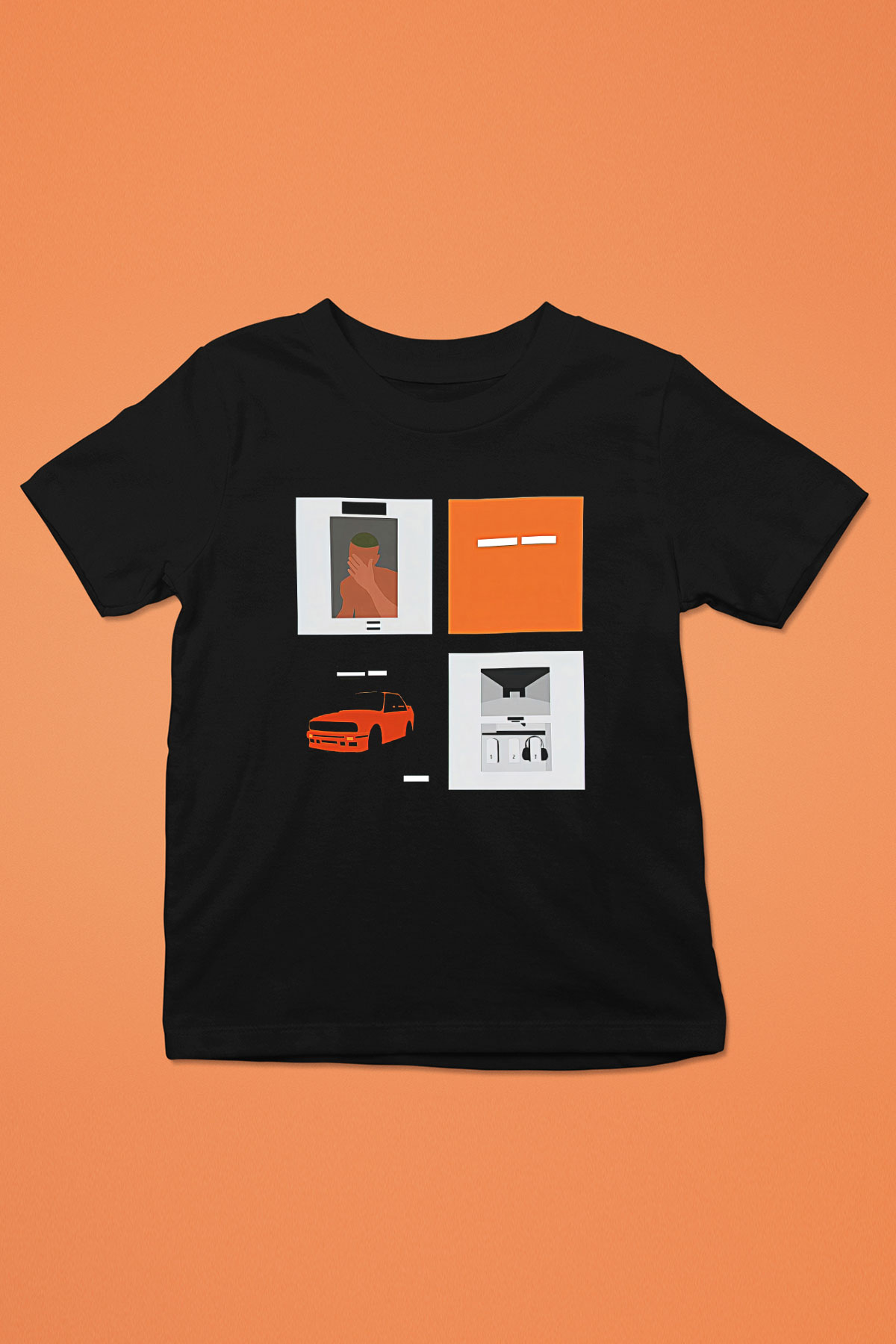Frank Ocean Baskılı Unisex Siyah Çocuk Tişört - Tshirt