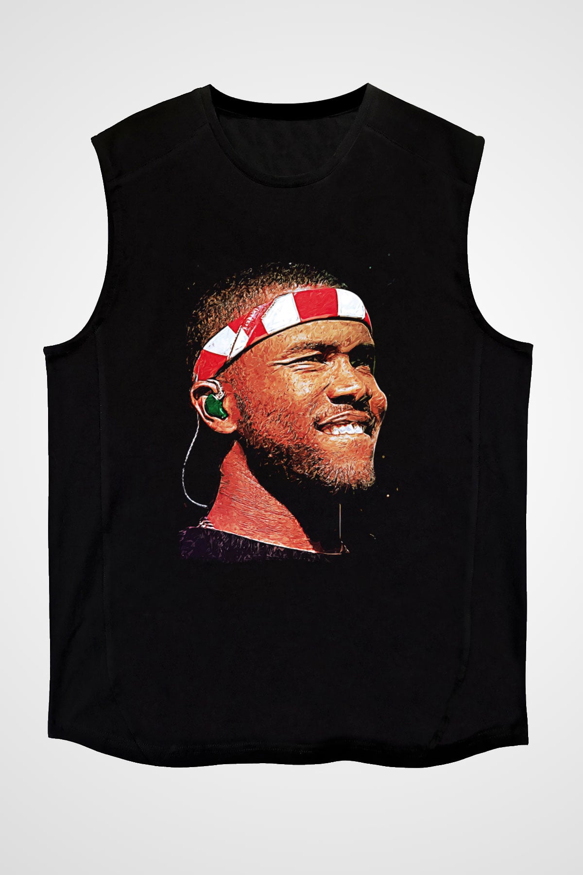 Frank Ocean Baskılı Unisex Siyah Kolsuz Tişört - Tshirt