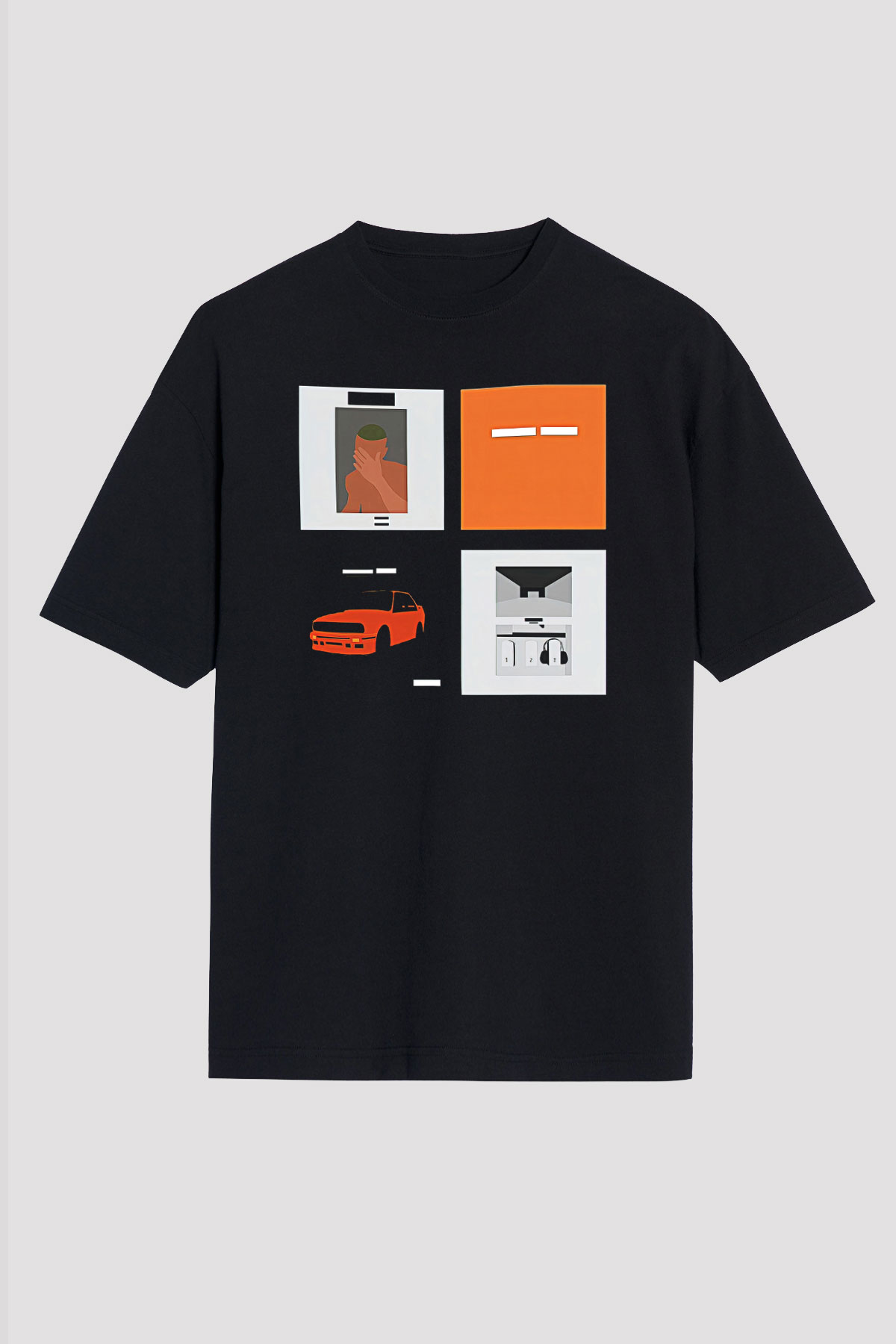 Frank Ocean Baskılı Unisex Siyah Oversize Tişört - Tshirt