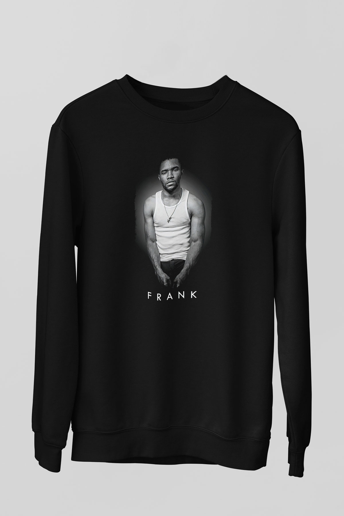 Frank Ocean Baskılı Unisex Siyah Sweatshirt