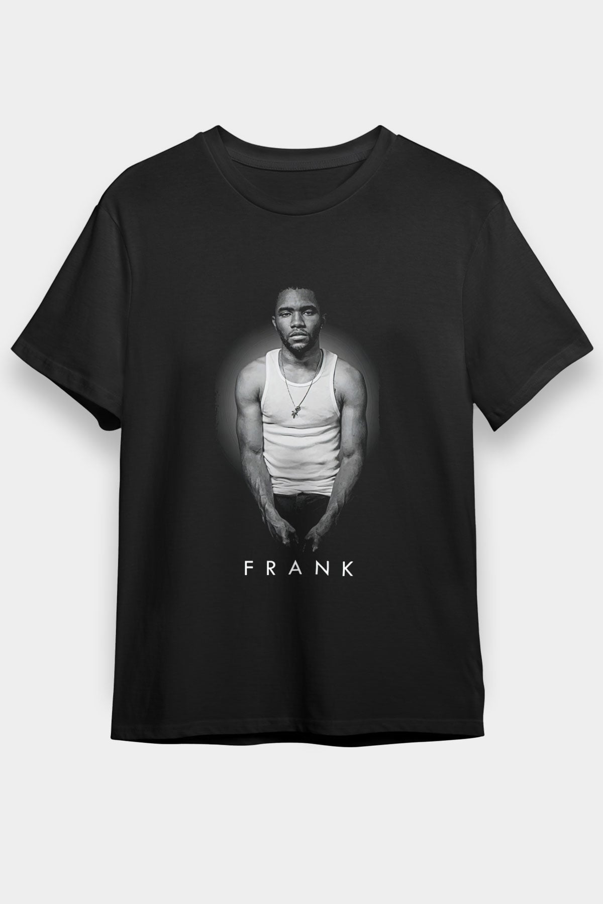 Frank Ocean Baskılı Unisex Siyah Tişört - Tshirt