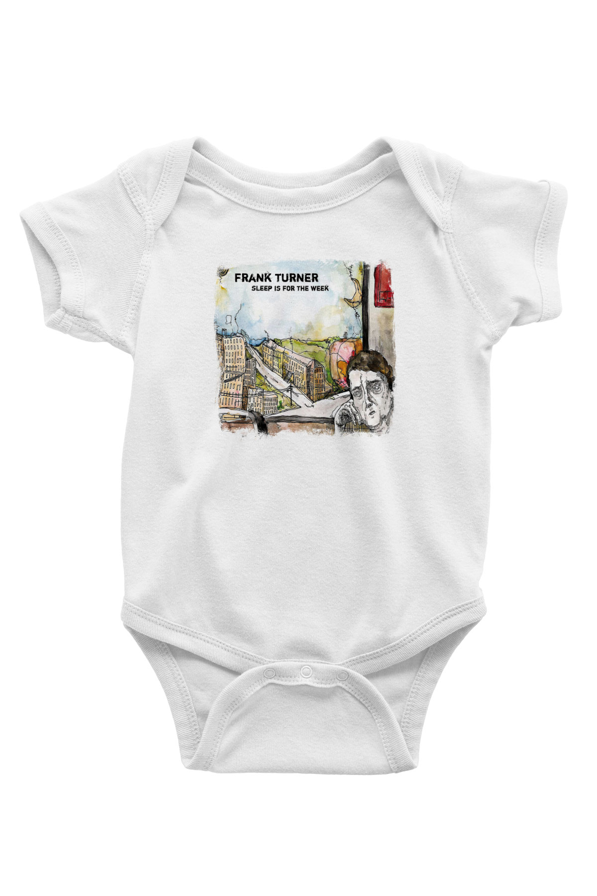Frank Turner Baskılı Unisex Beyaz Bebek Body - Zıbın