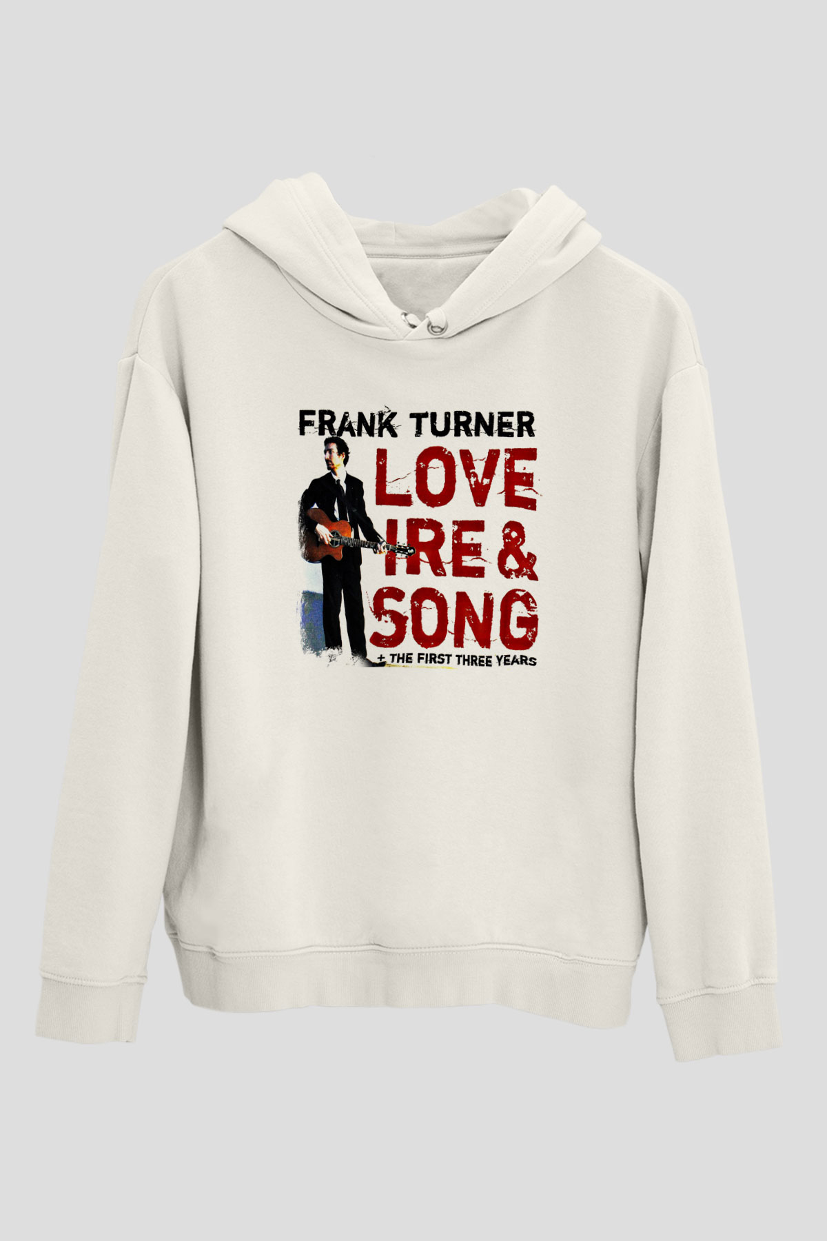 Frank Turner Baskılı Unisex Beyaz Hoodie