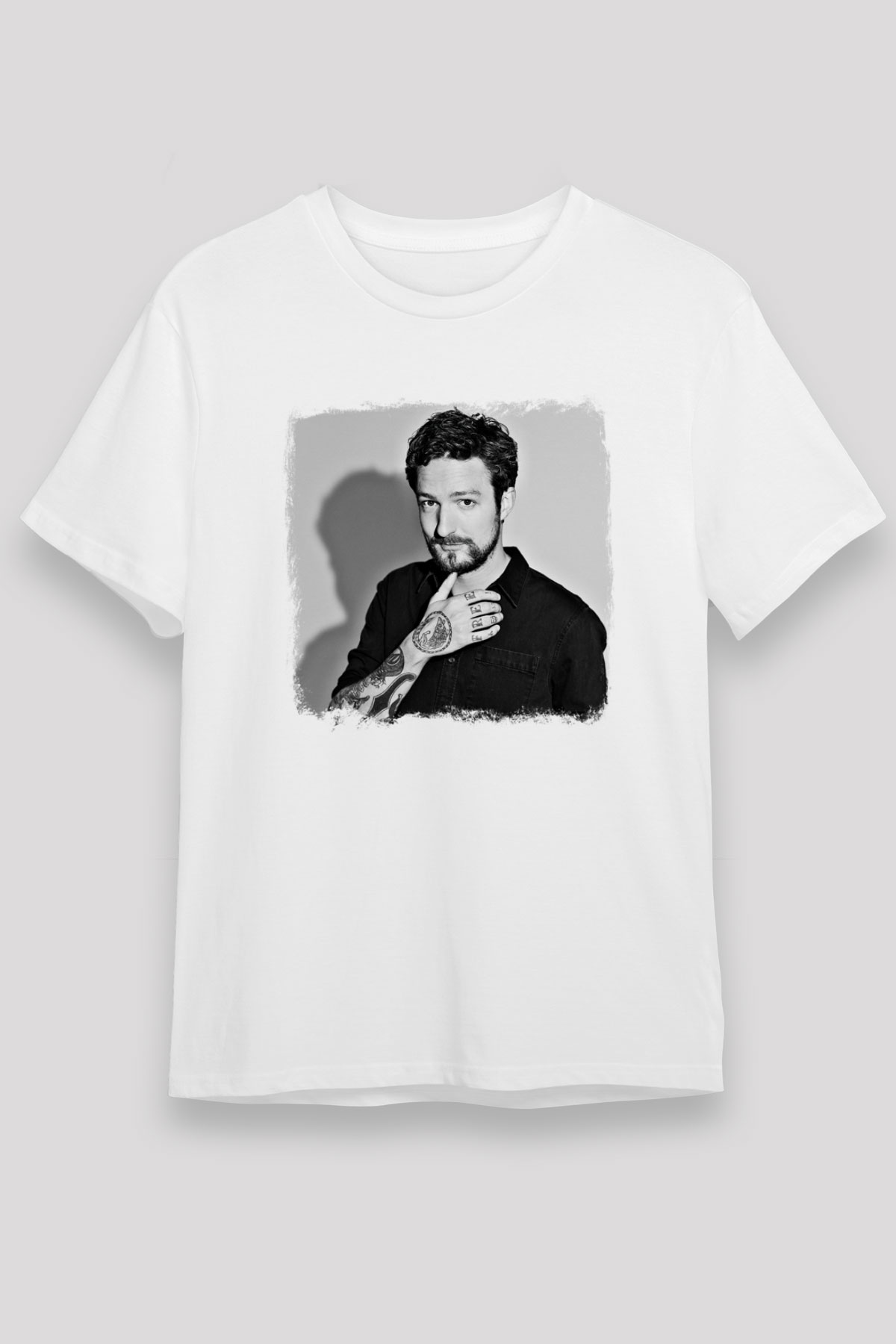 Frank Turner Baskılı Unisex Beyaz Tişört