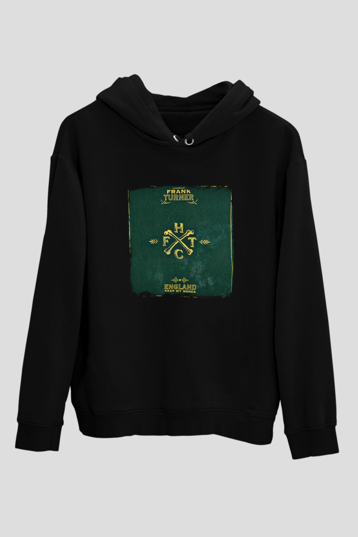 Frank Turner Baskılı Unisex Siyah Hoodie