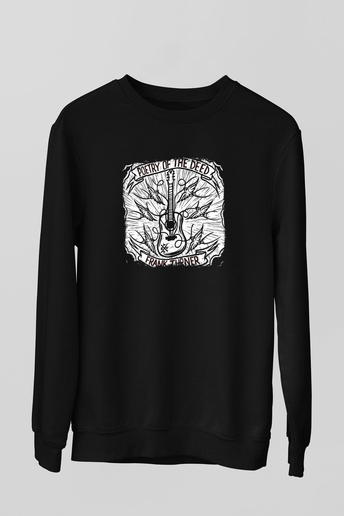 Frank Turner Baskılı Unisex Siyah Sweatshirt