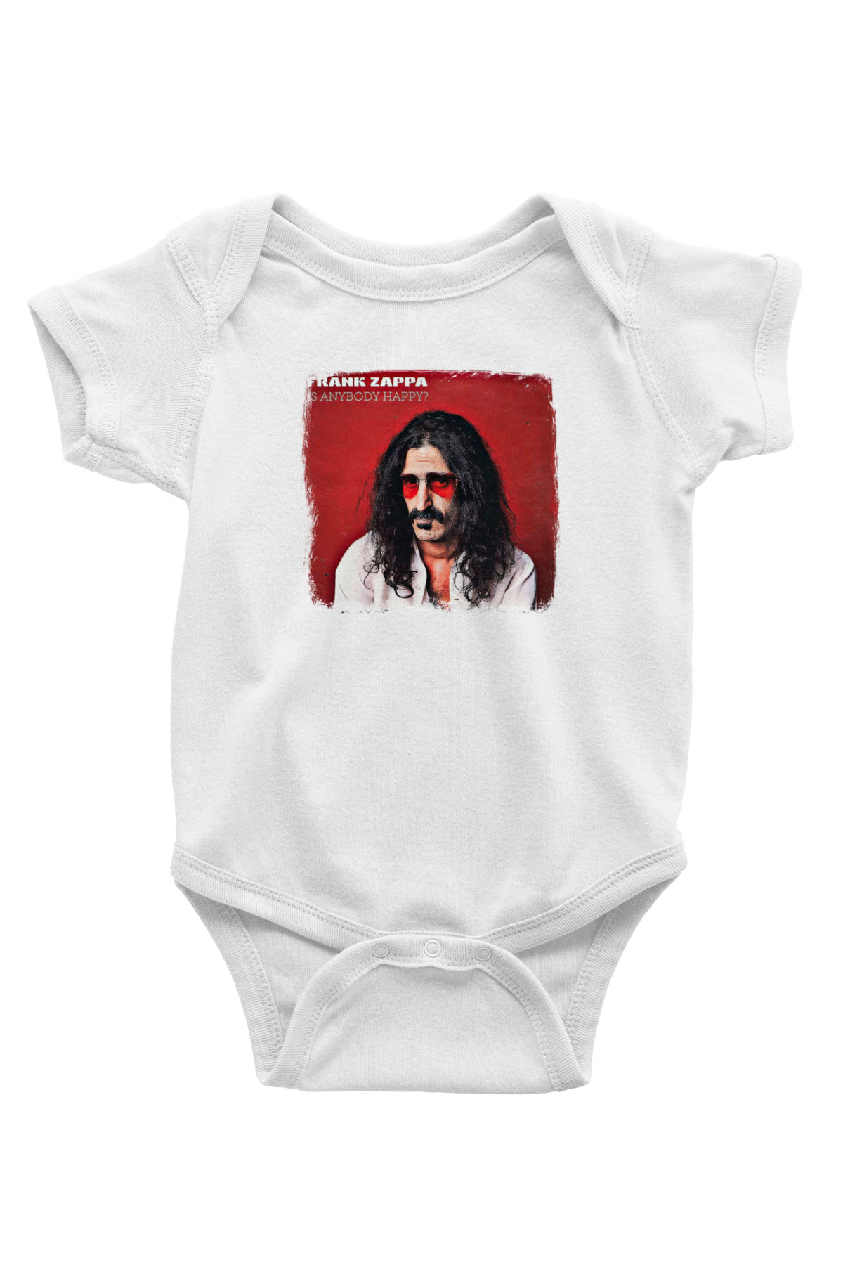 Frank Zappa Baskılı Unisex Beyaz Bebek Body - Zıbın