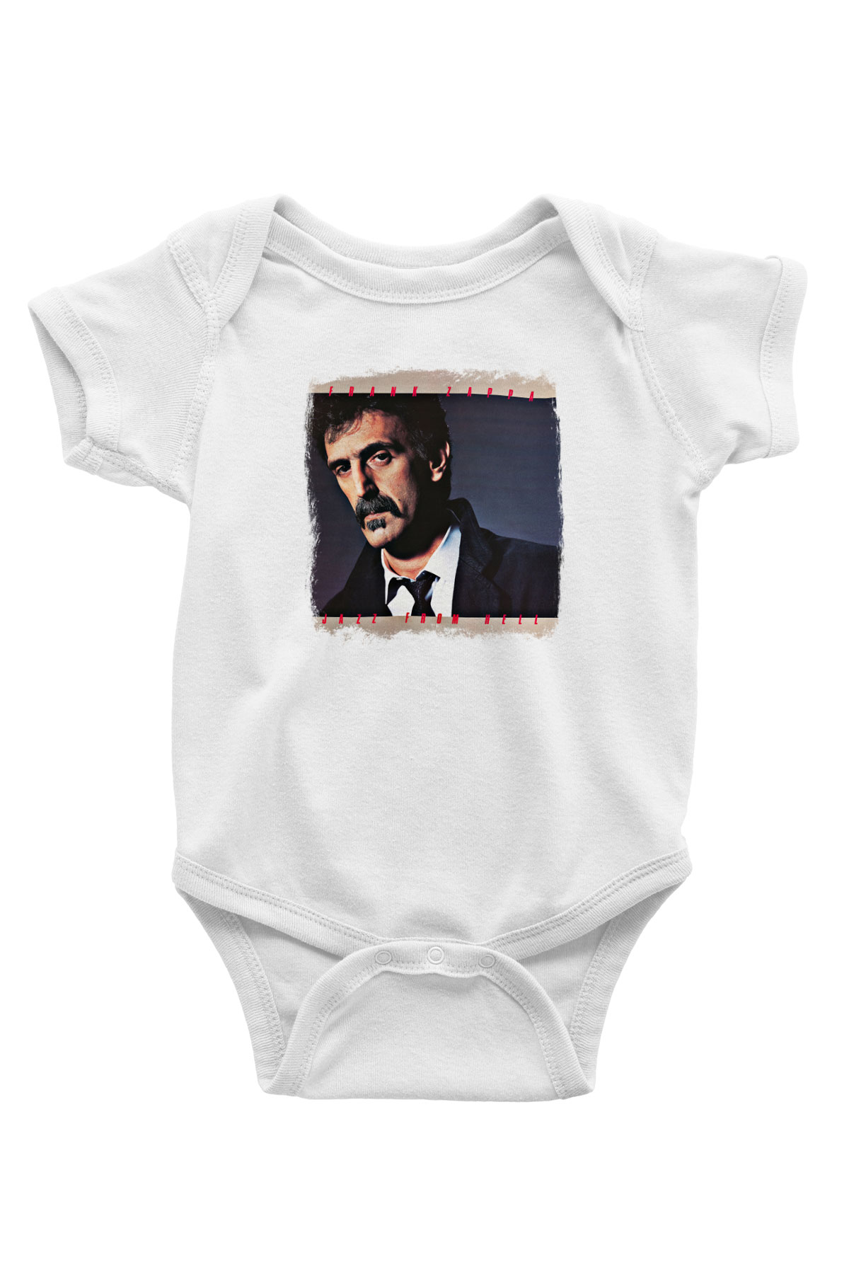 Frank Zappa Baskılı Unisex Beyaz Bebek Body - Zıbın