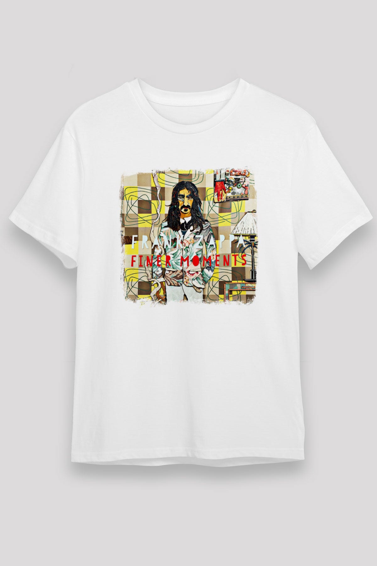 Frank Zappa Baskılı Unisex Beyaz Tişört