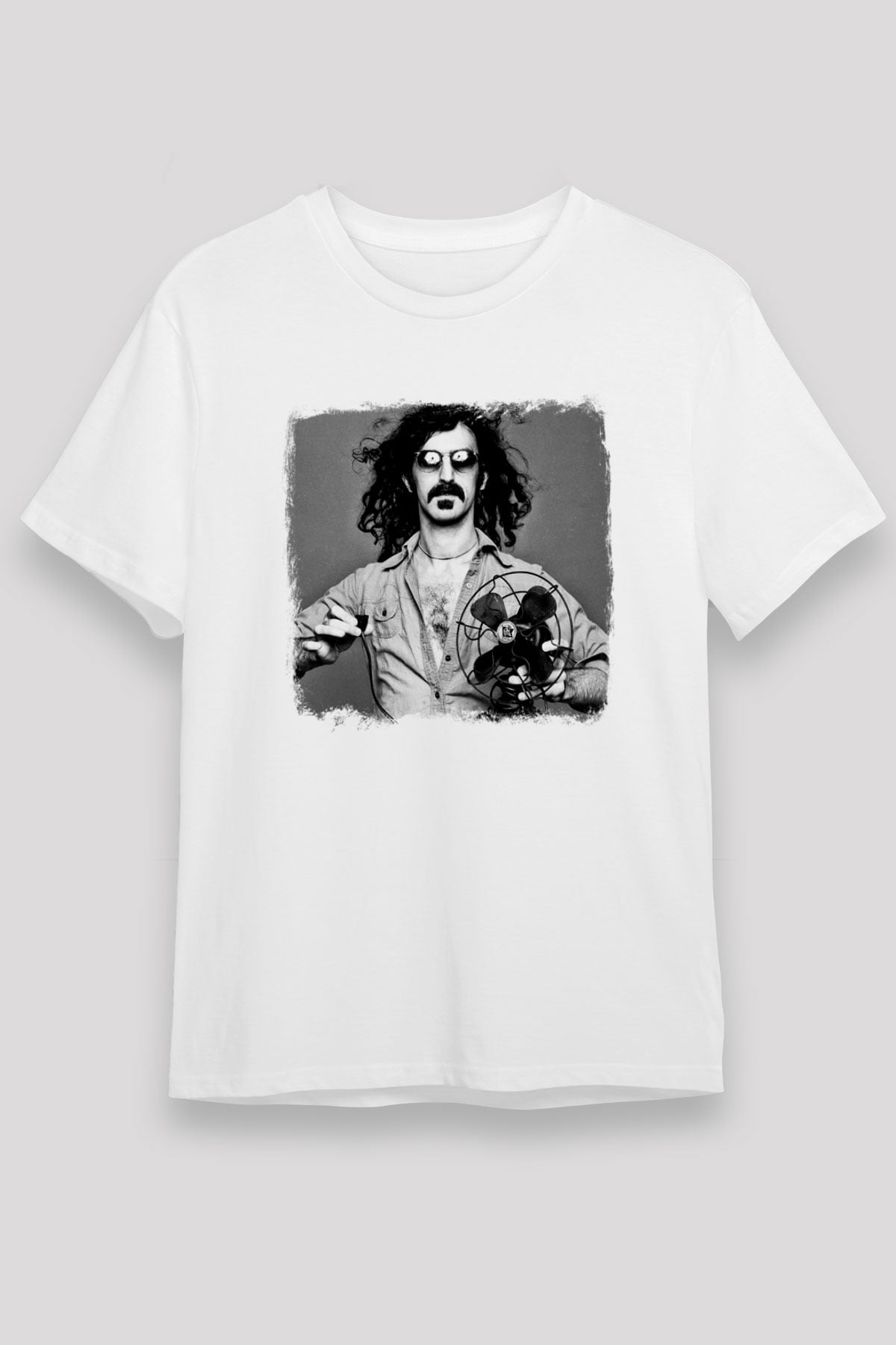 Frank Zappa Baskılı Unisex Beyaz Tişört