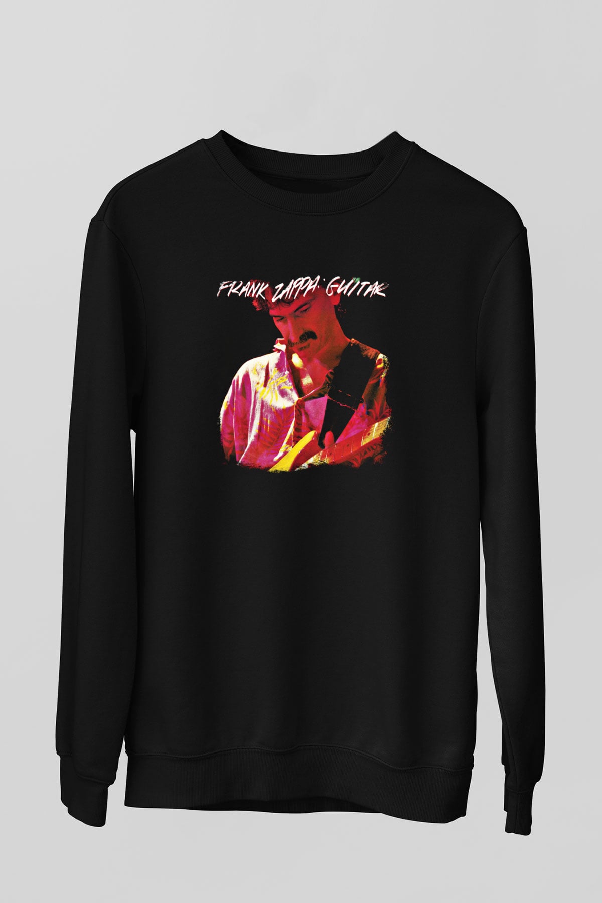 Frank Zappa Baskılı Unisex Siyah Sweatshirt