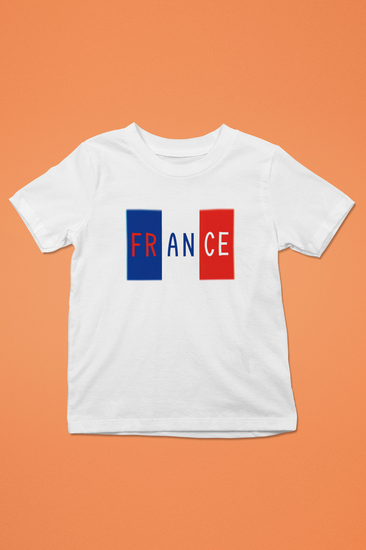 Fransa Baskılı Beyaz Unisex Çocuk Tişört