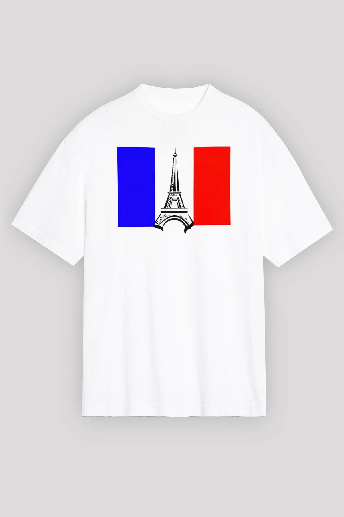 Fransa Beyaz Unisex Oversize Tişört T-Shirt