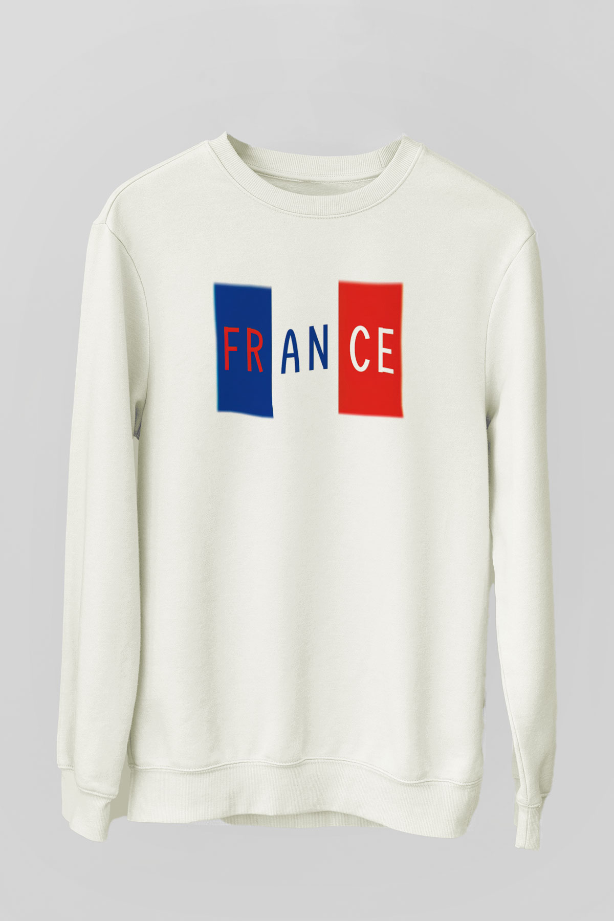 Fransa Beyaz Unisex Sweatshirt