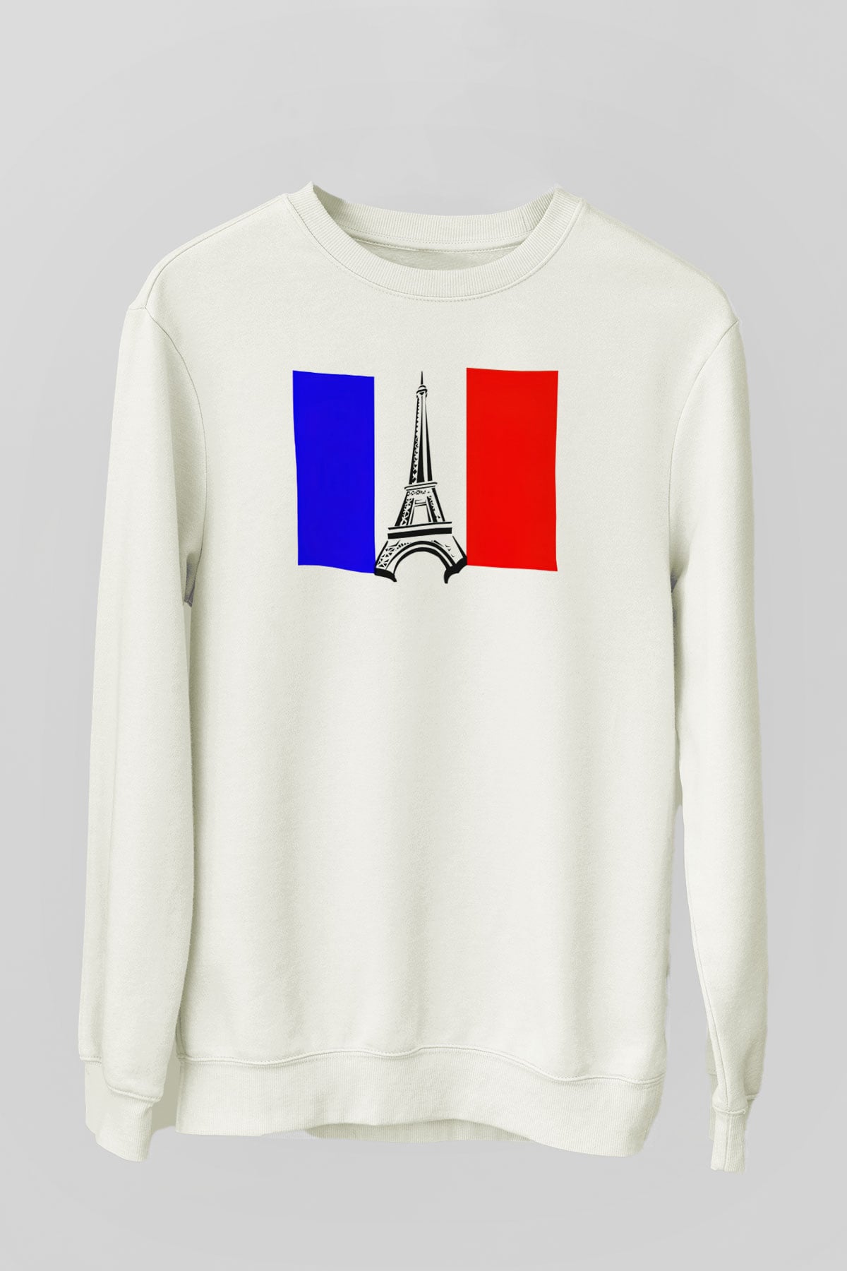 Fransa Beyaz Unisex Sweatshirt