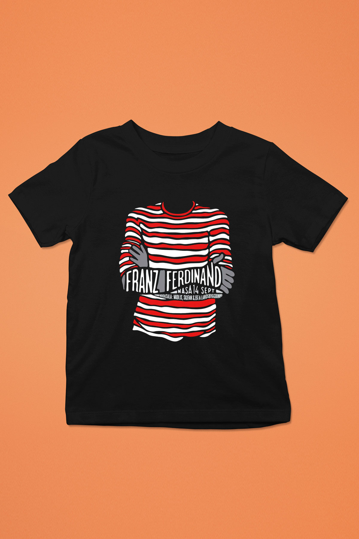 Franz Ferdinand Baskılı Siyah Unisex Çocuk Tişört