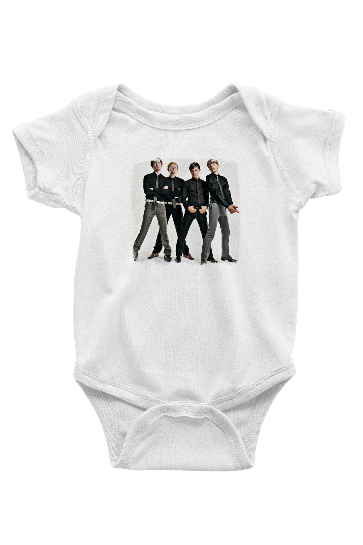 Franz Ferdinand Baskılı Unisex Beyaz Bebek Body - Zıbın