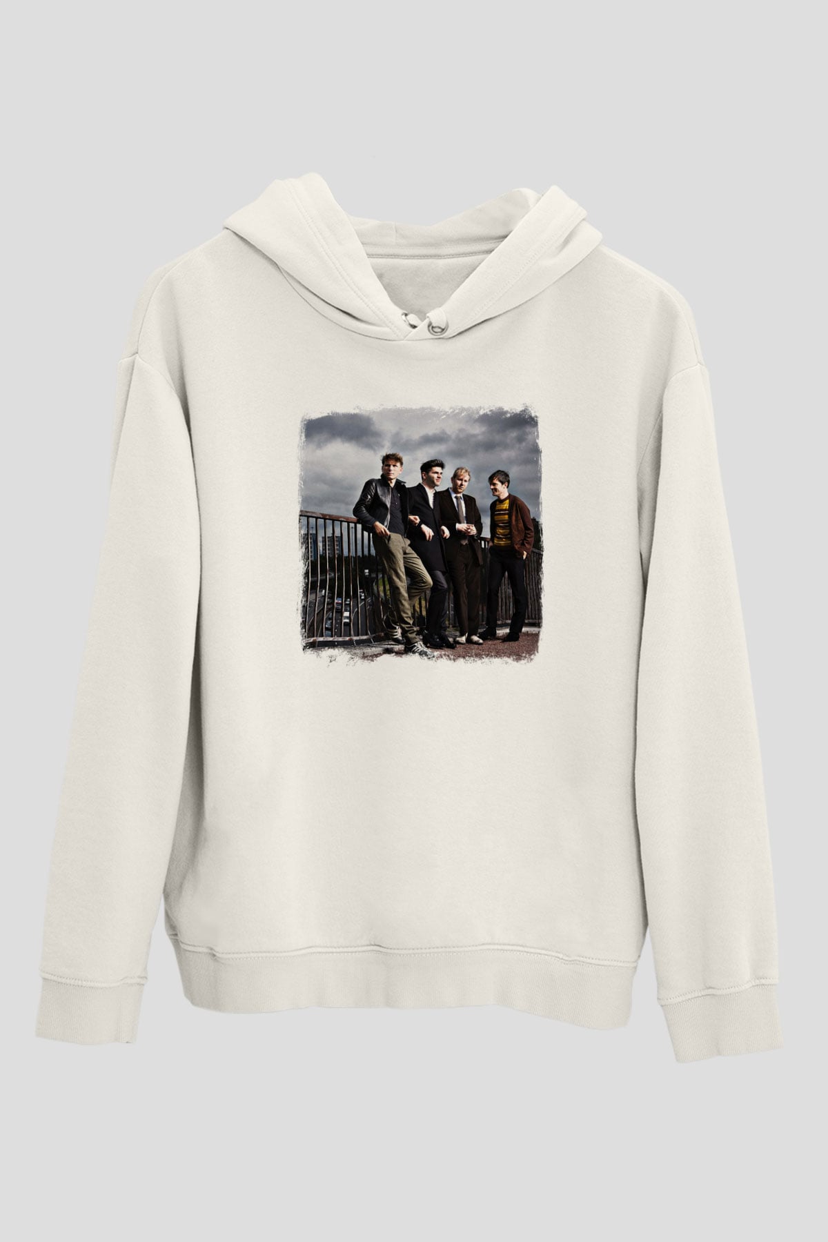 Franz Ferdinand Baskılı Unisex Beyaz Hoodie