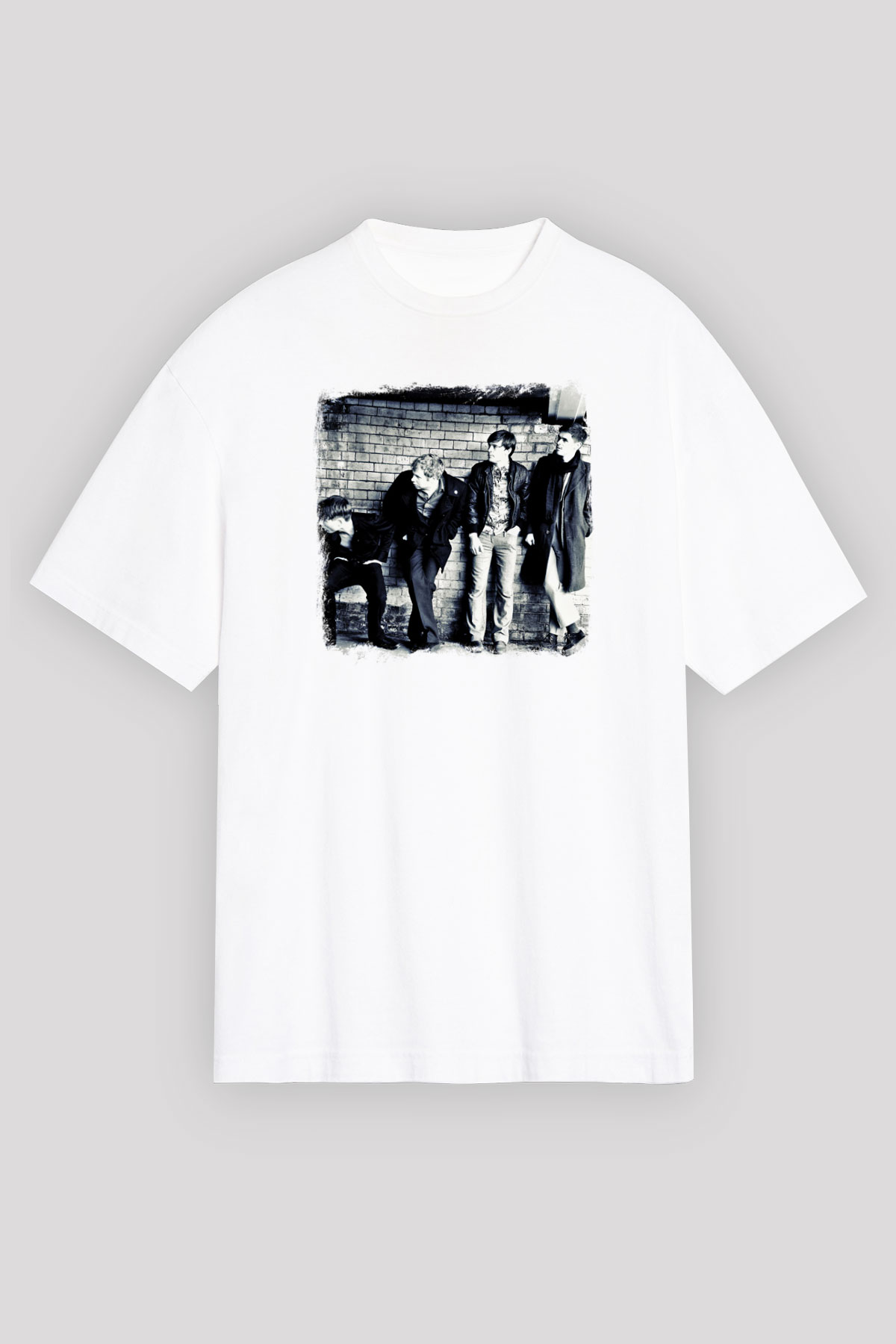 Franz Ferdinand Baskılı Unisex Beyaz Oversize Tişört