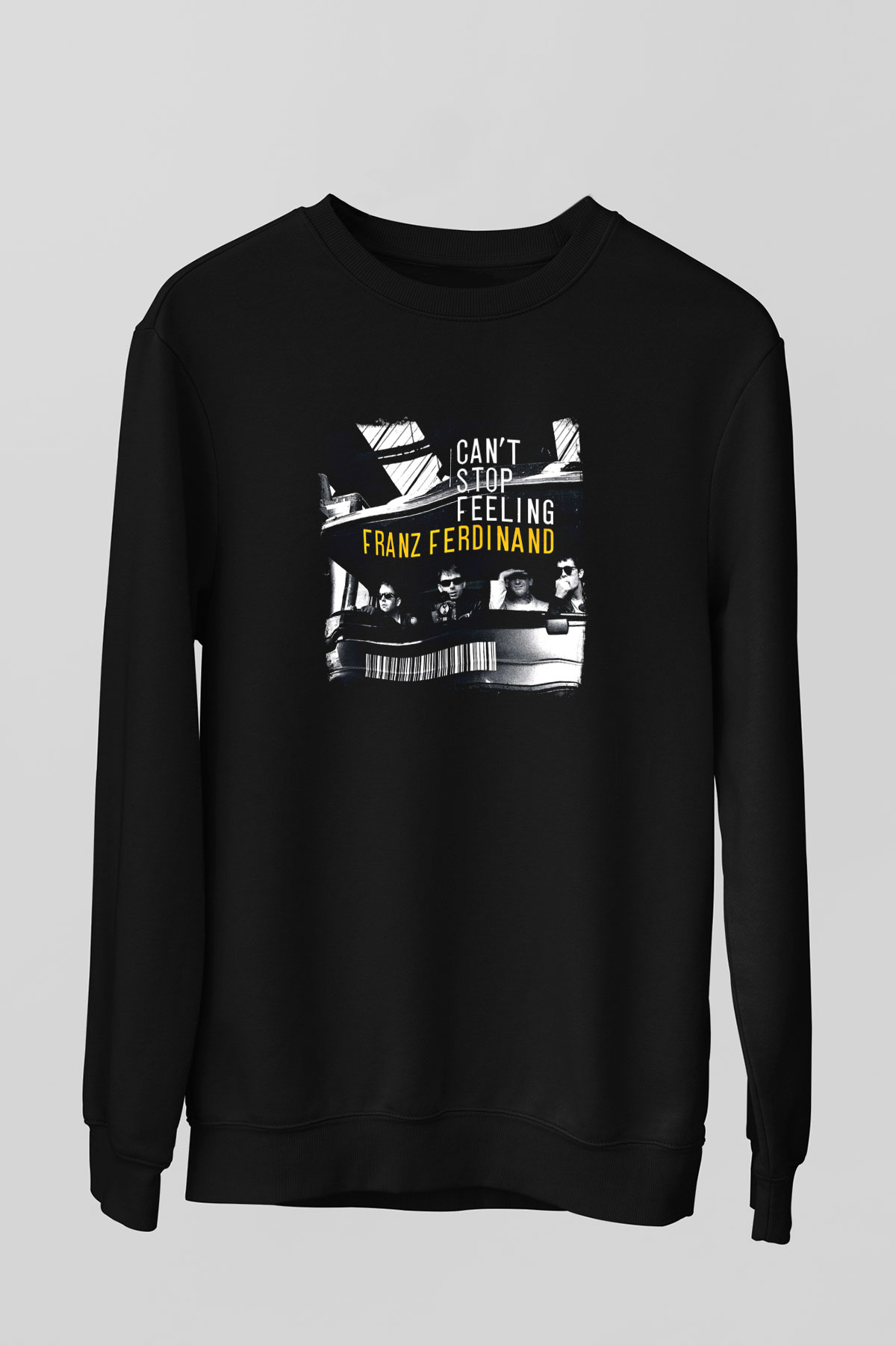 Franz Ferdinand Baskılı Unisex Siyah Sweatshirt