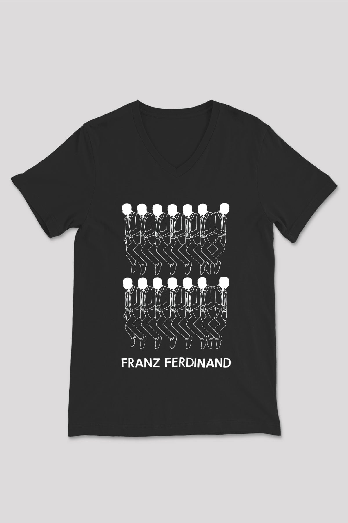 Franz Ferdinand Siyah Unisex V Yaka Tişört T-Shirt