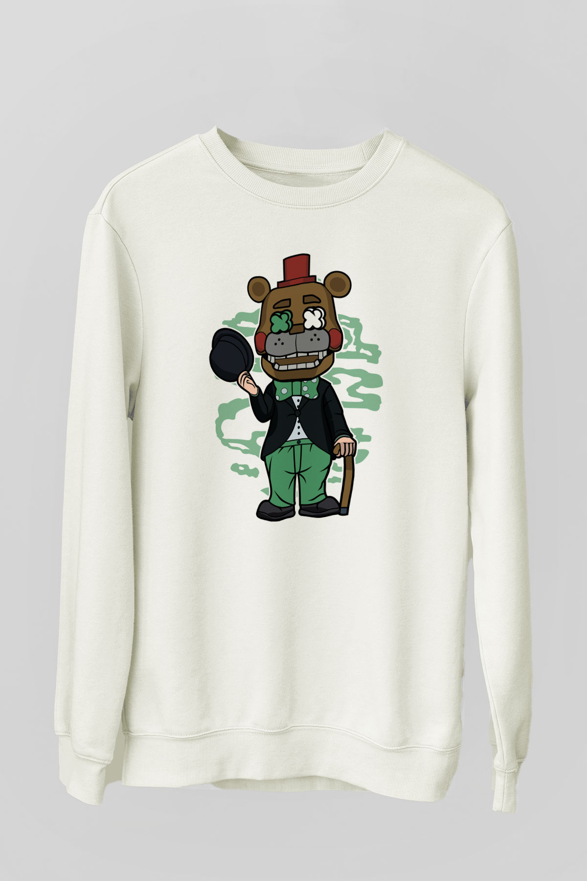 Freddy Gentlemen Baskılı Unisex Beyaz Sweatshirt