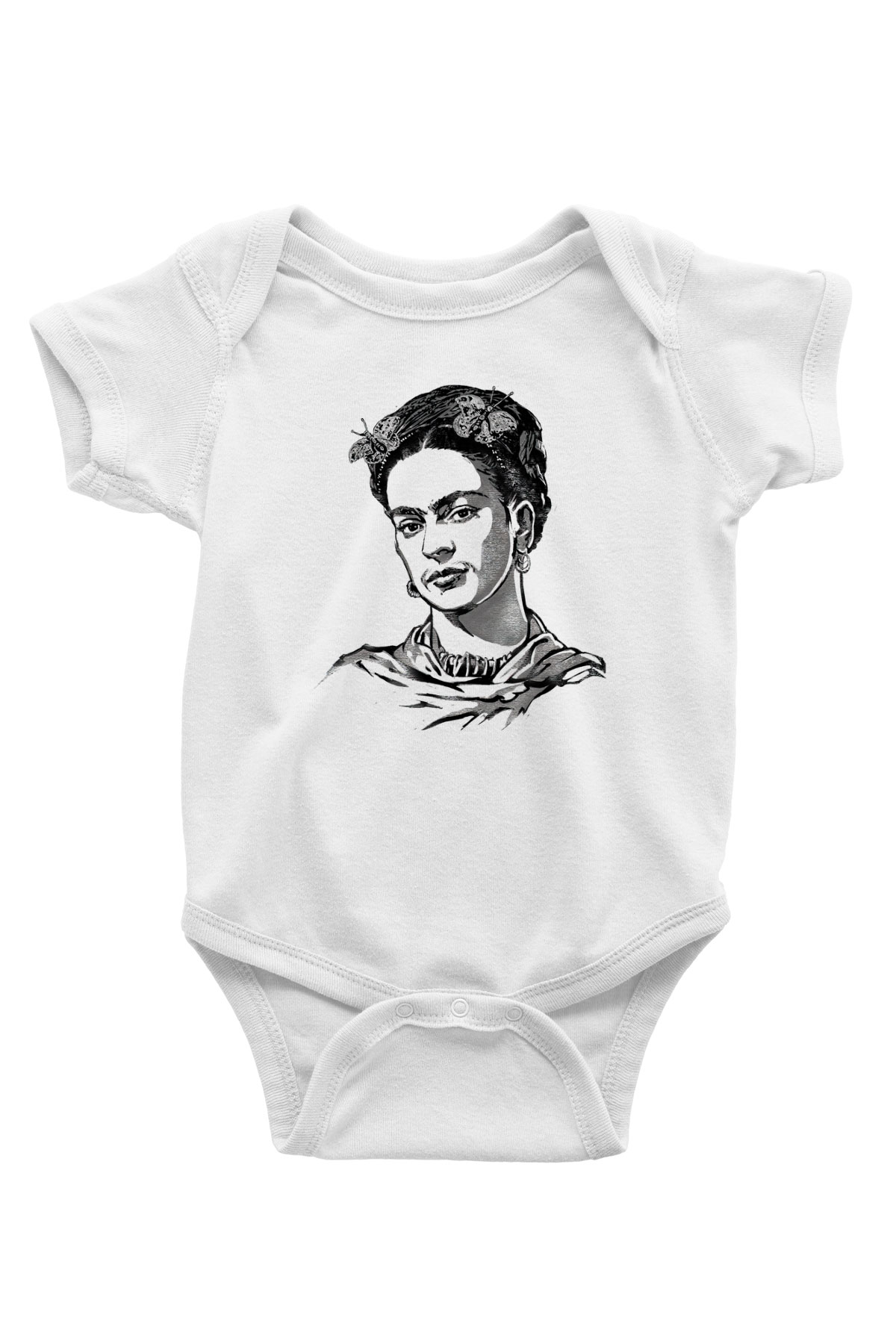 Frida Kahlo Beyaz Bebek Body - Zıbın