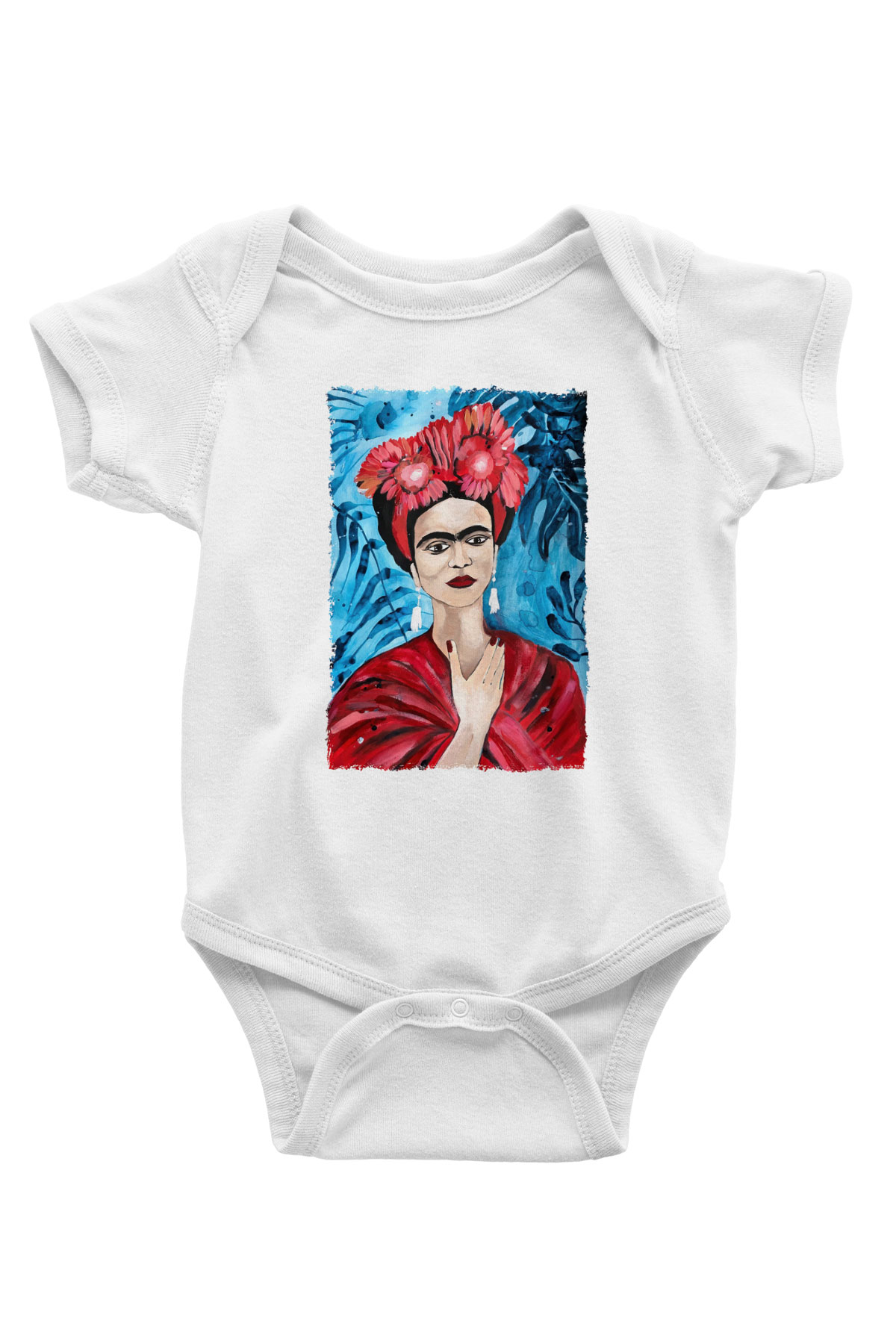 Frida Kahlo Beyaz Bebek Body - Zıbın