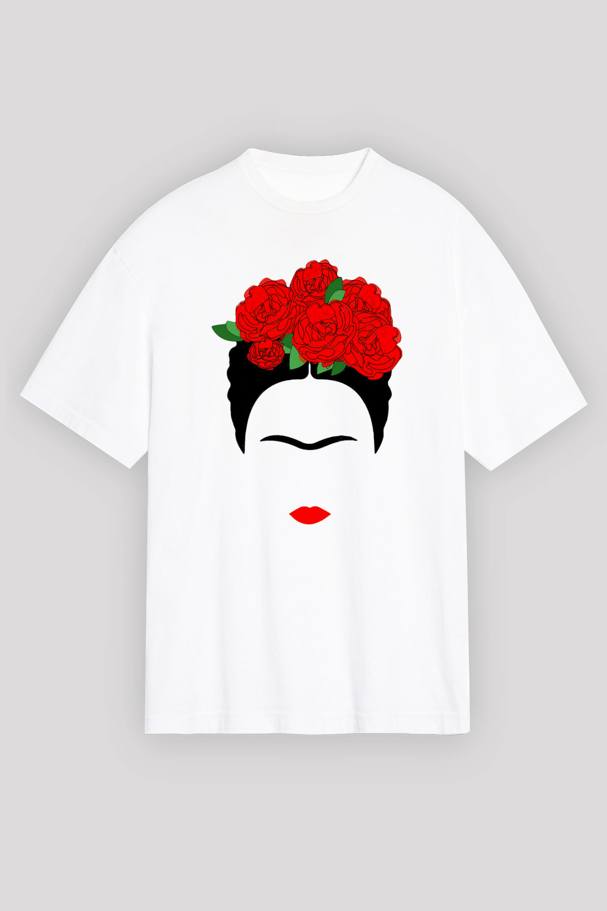 Frida Kahlo Beyaz Unisex Oversize Tişört T-Shirt